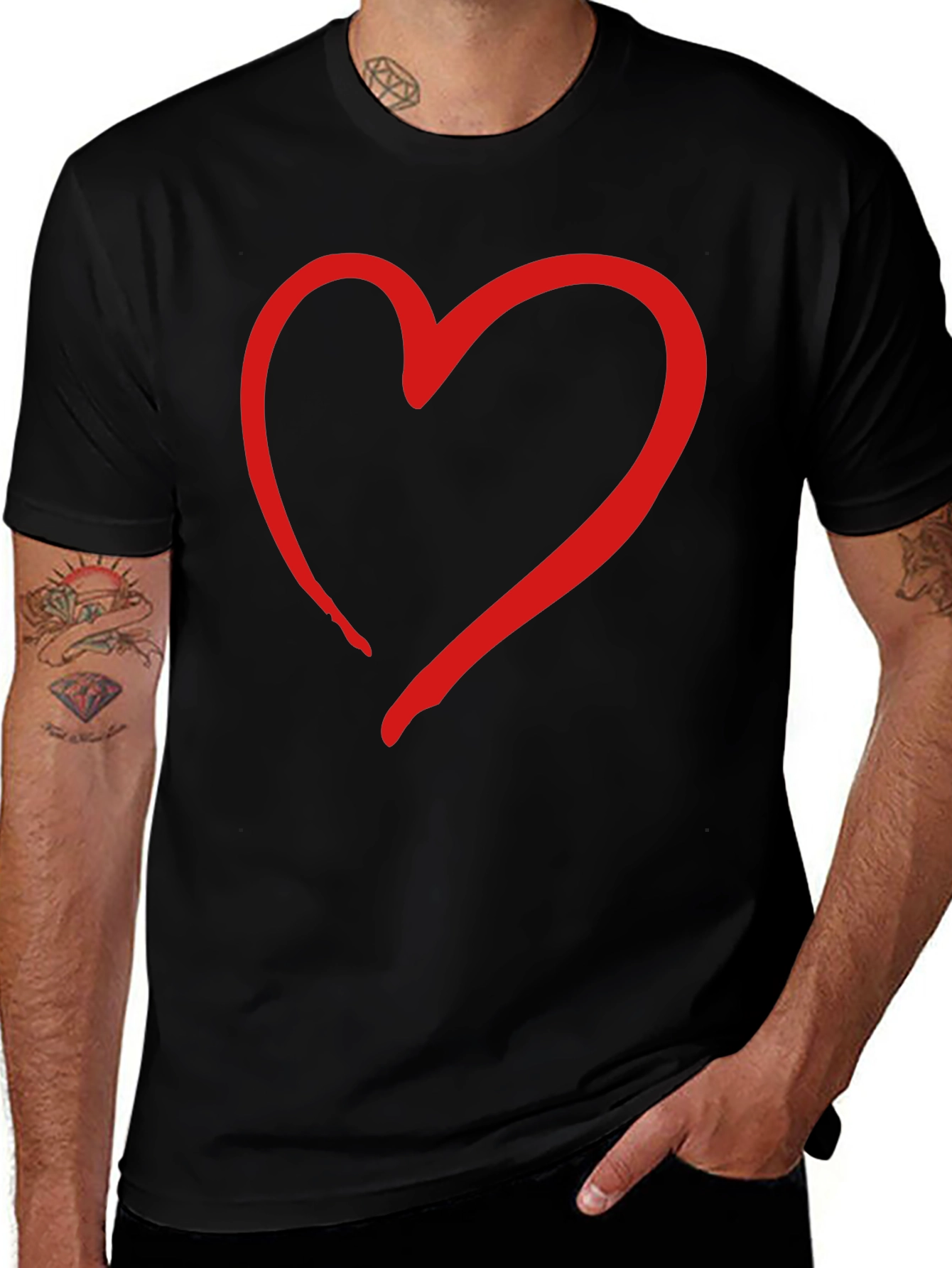 Heart Graphic Black T-Shirt | Stylish Casual Tee