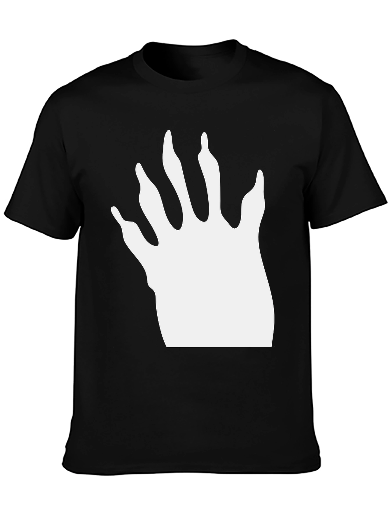 Raccoon Paw Print T-Shirt - Black Cotton Blend Tee
