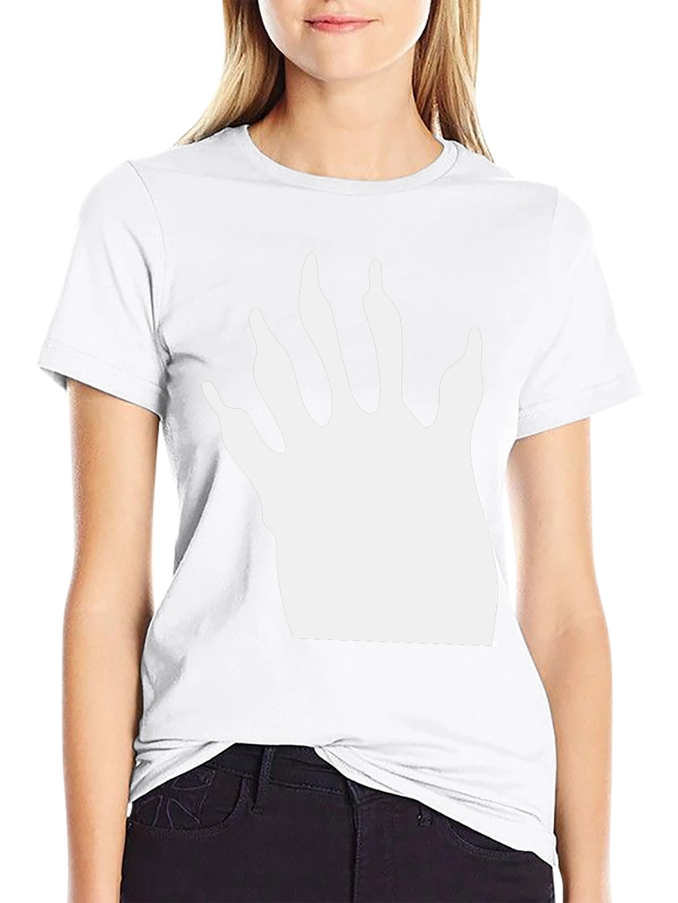 Raccoon Paw Print T-Shirt - Black Cotton Blend Tee