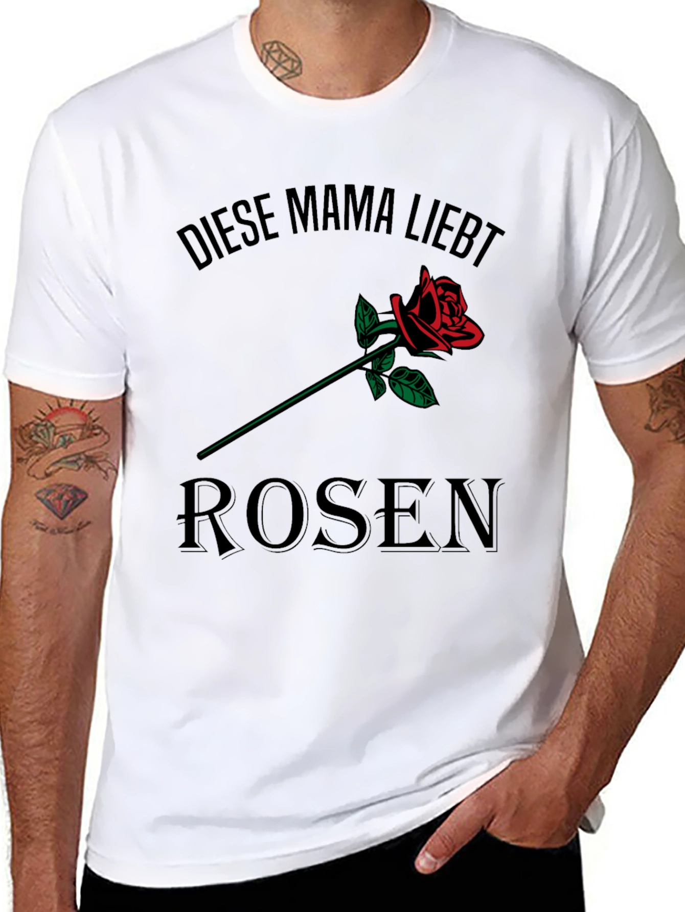 Diese Mama Liebt Rosen T-Shirt - Black