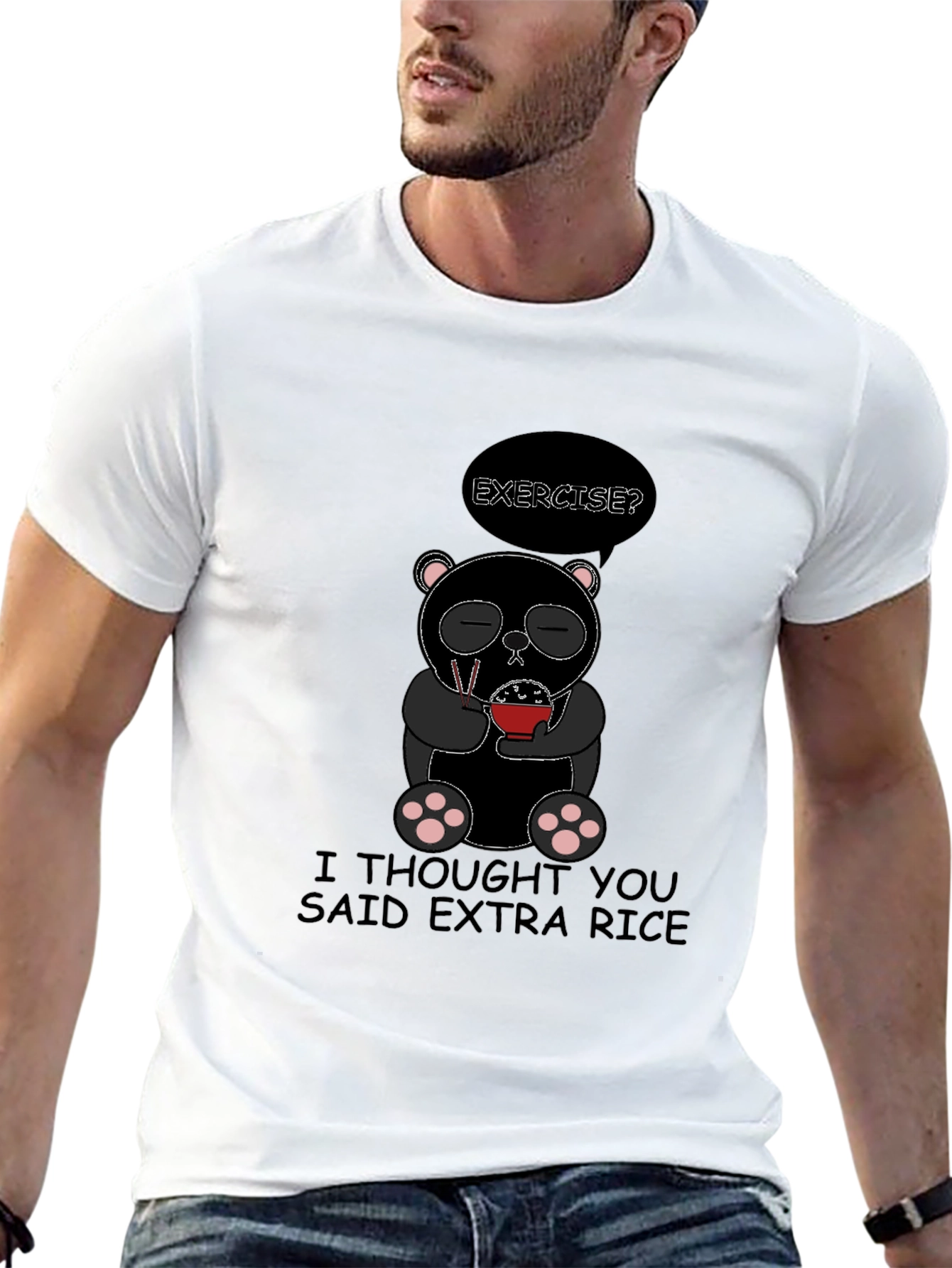 Extra Rice Panda Graphic T-Shirt