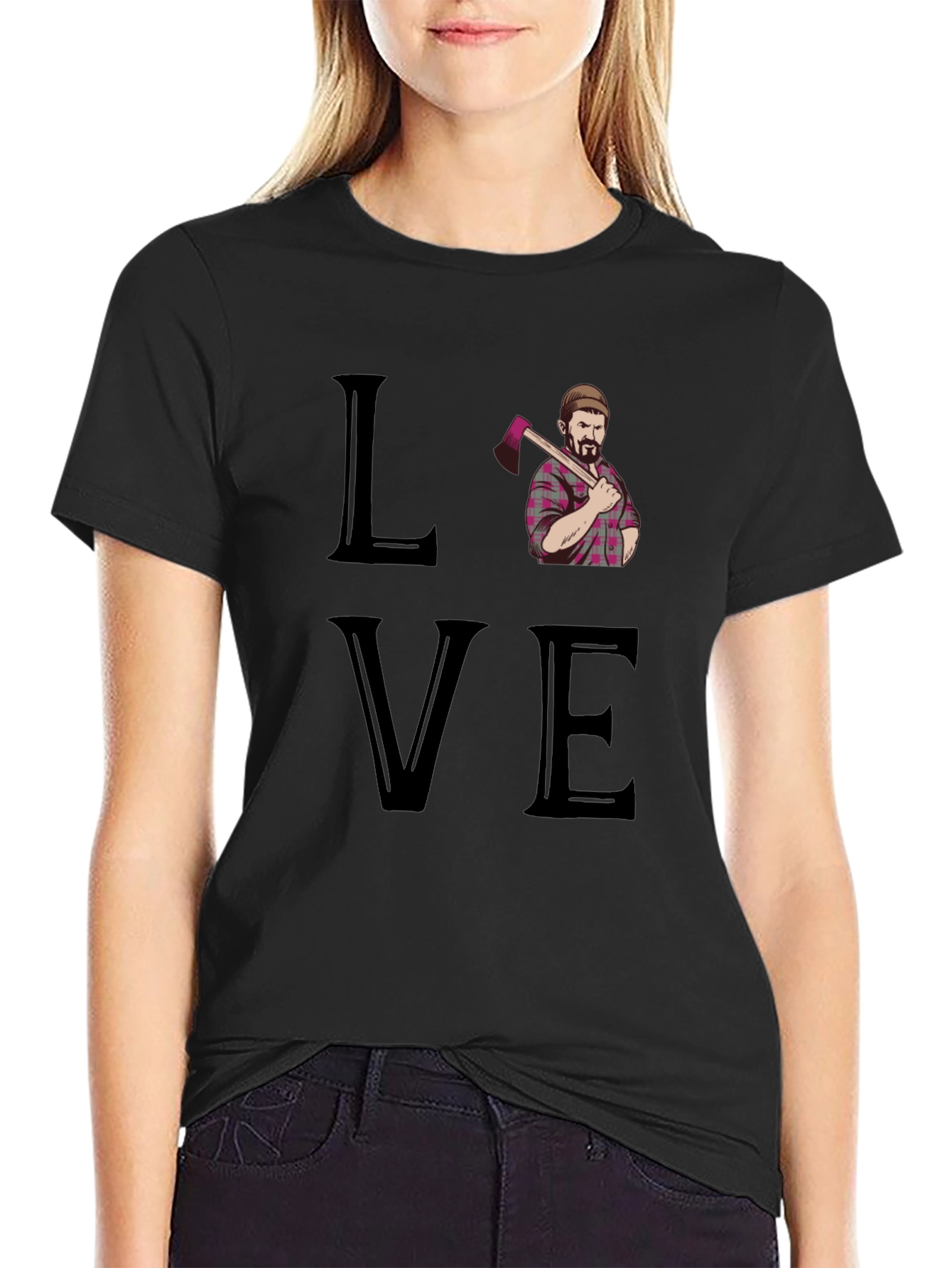 Love Lumberjack Black T-Shirt