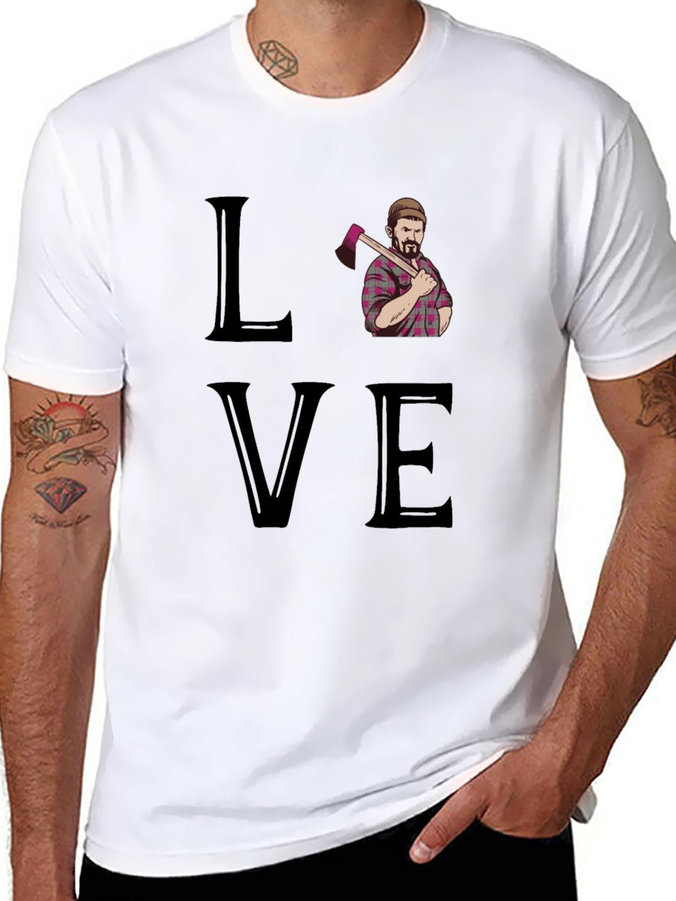 Love Lumberjack Black T-Shirt