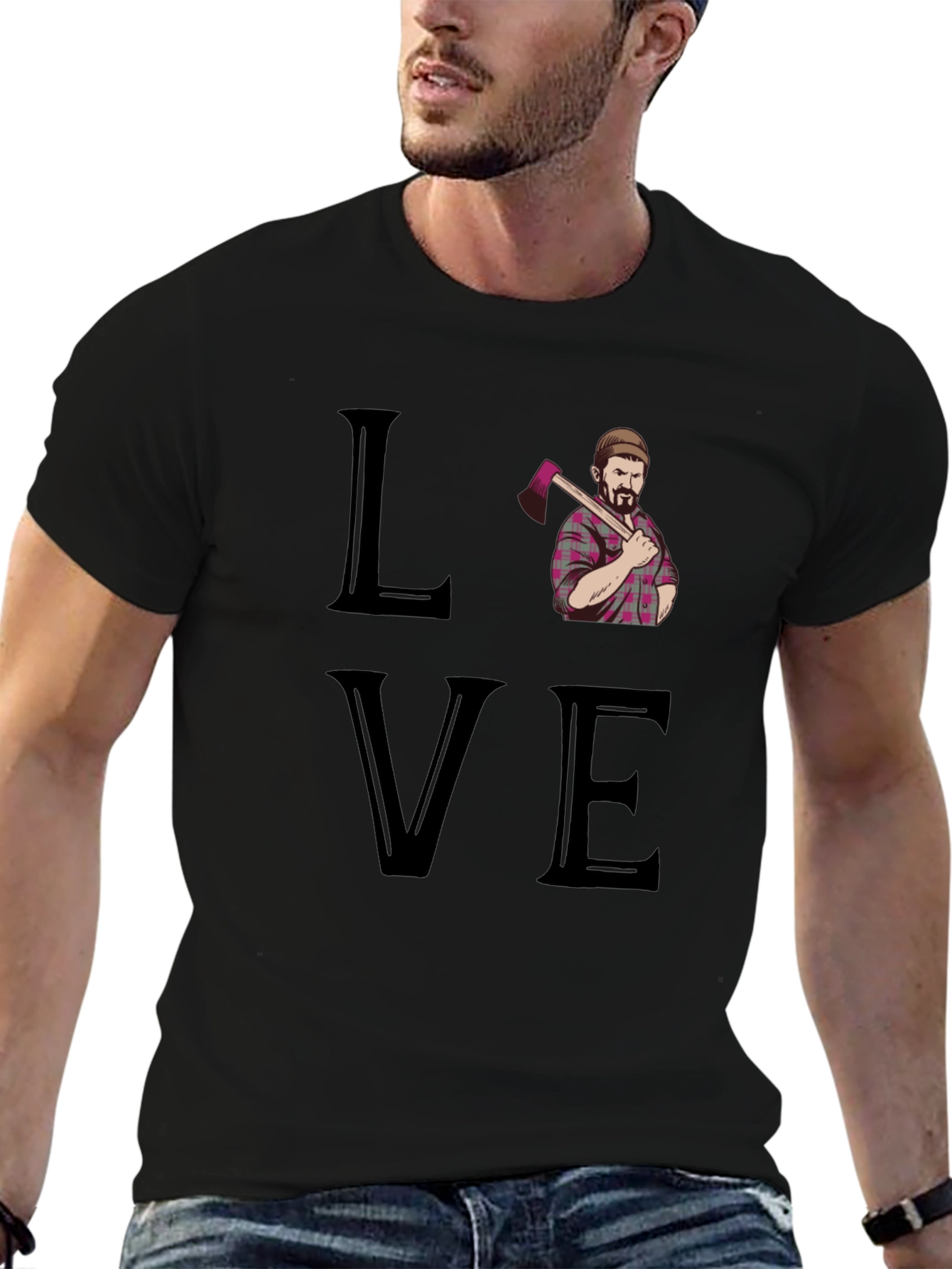 Love Lumberjack Black T-Shirt