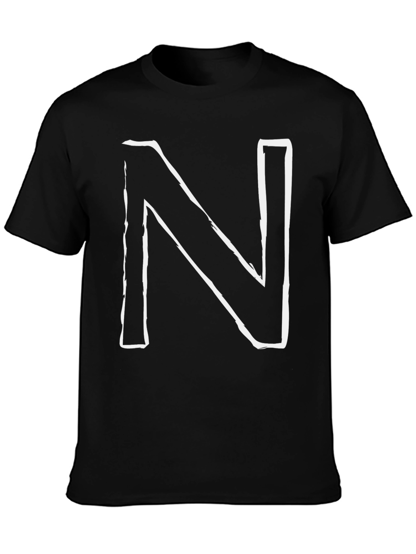 Bold N Graphic Tee - Stylish Black T-Shirt