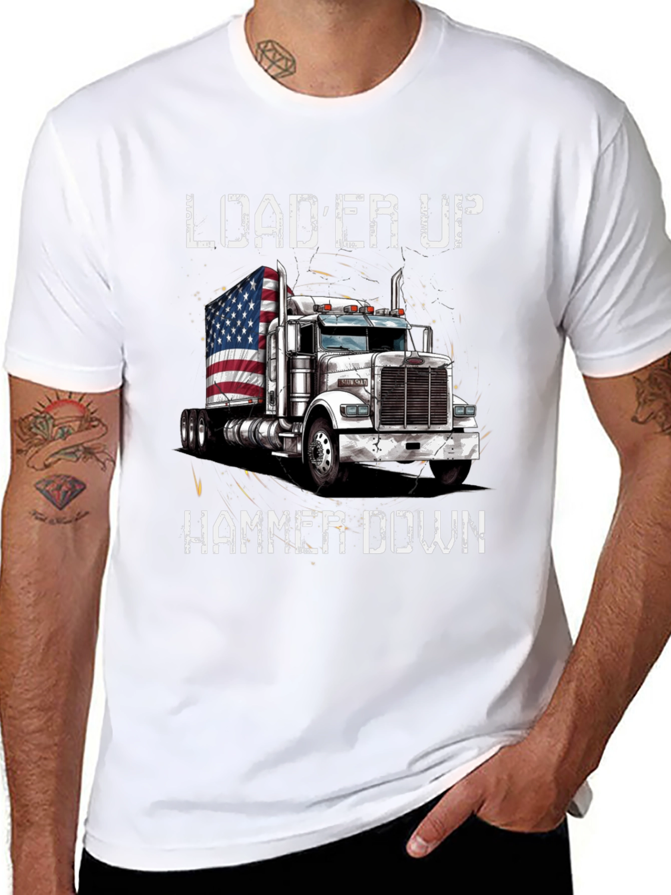 Loader Up Hammer Down Trucker T-Shirt