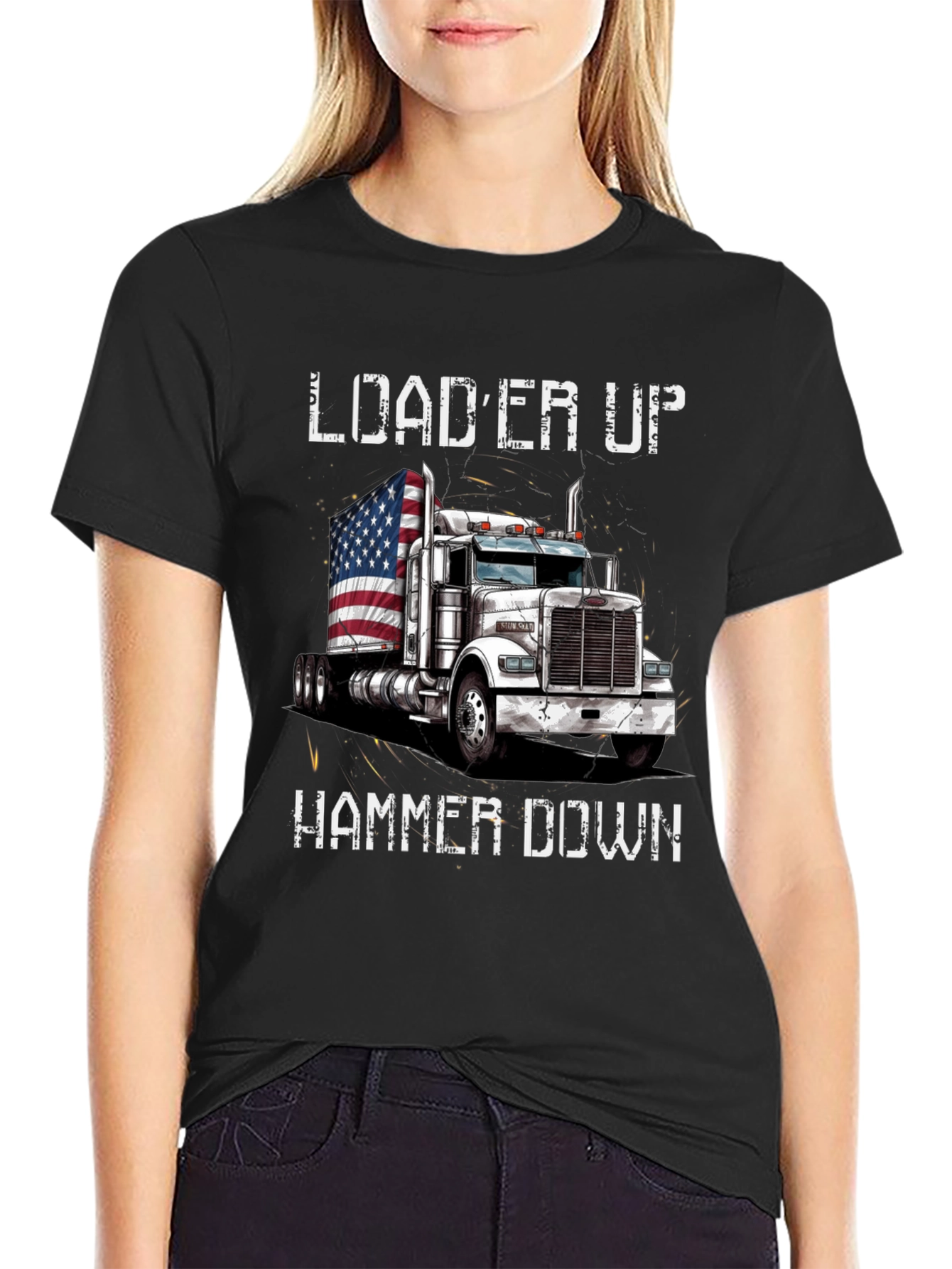 Loader Up Hammer Down Trucker T-Shirt