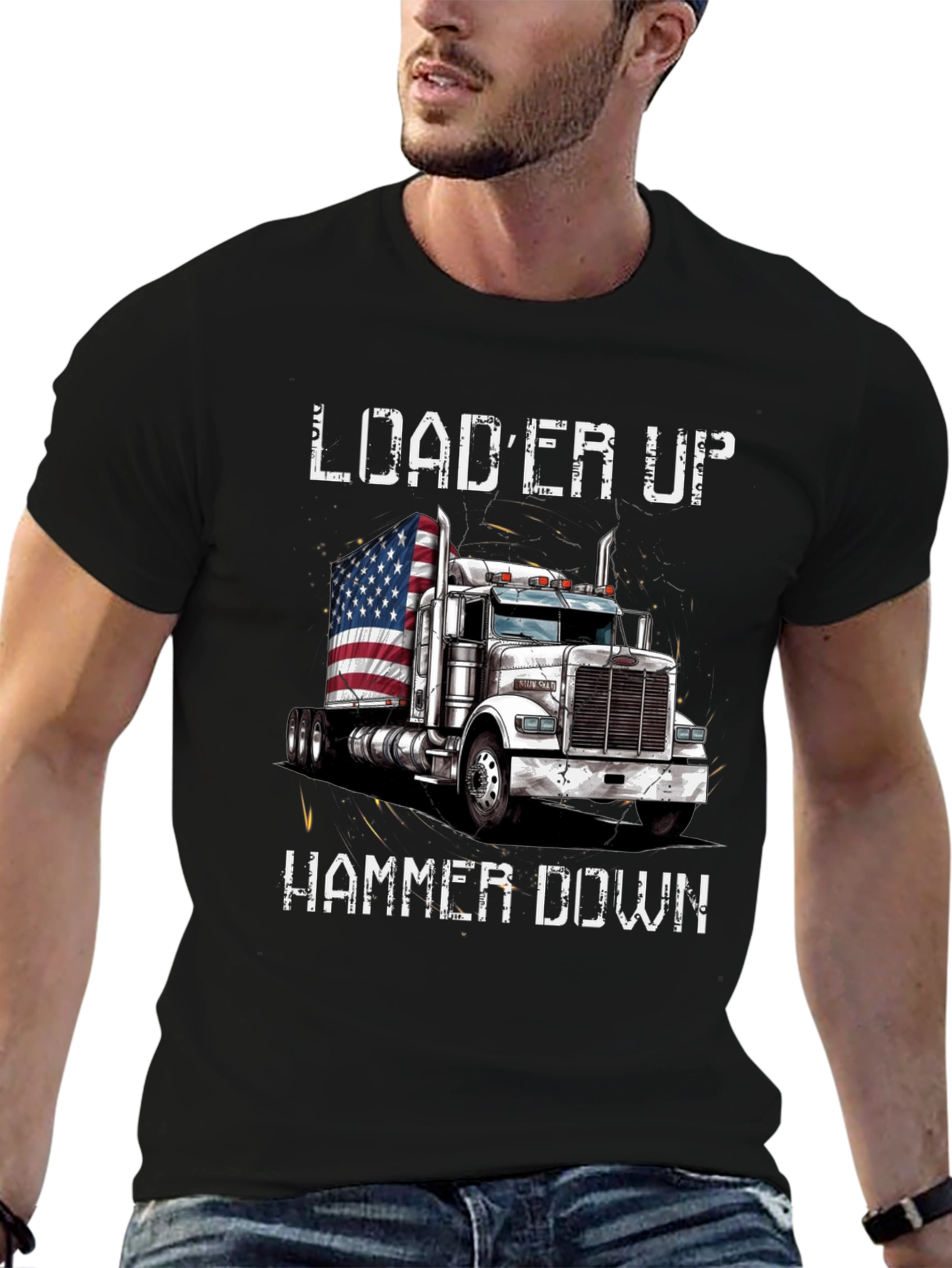 Loader Up Hammer Down Trucker T-Shirt