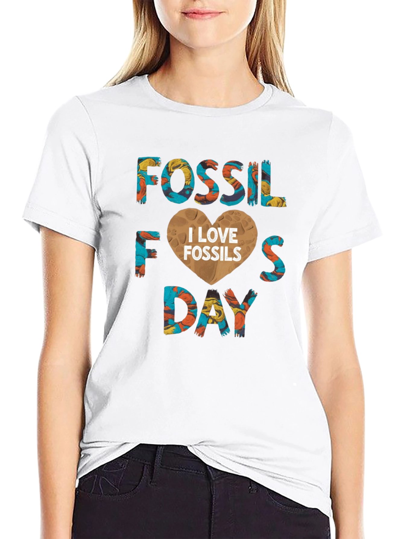 Fossil Day I Love Fossils Graphic Tee Shirt
