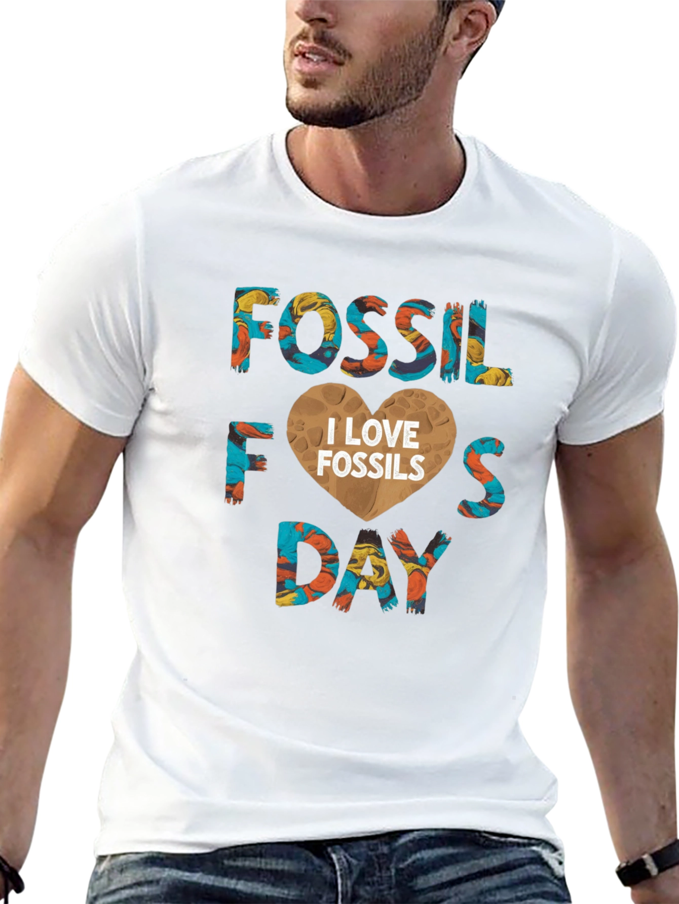 Fossil Day I Love Fossils Graphic Tee Shirt