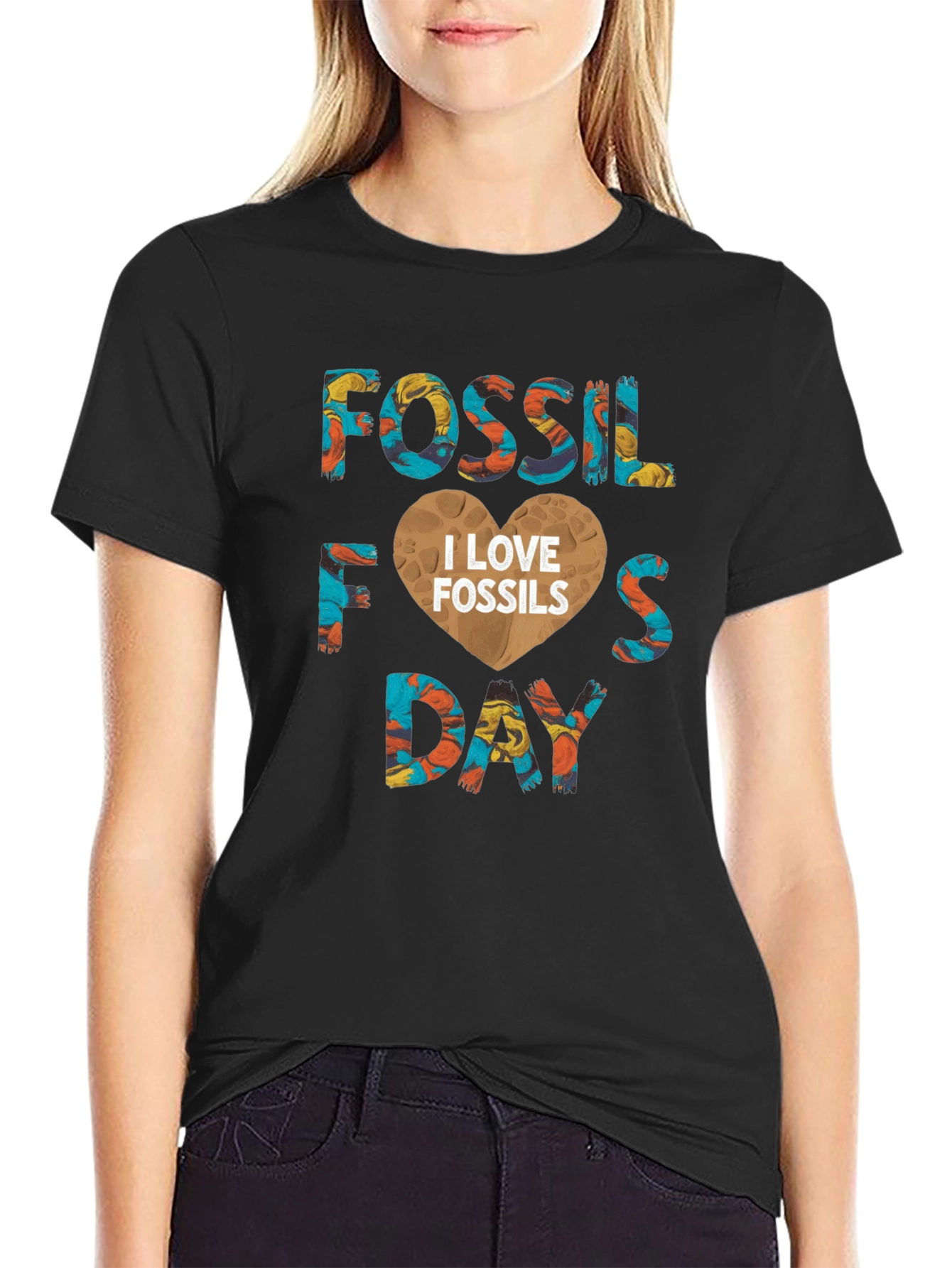 Fossil Day I Love Fossils Graphic Tee Shirt