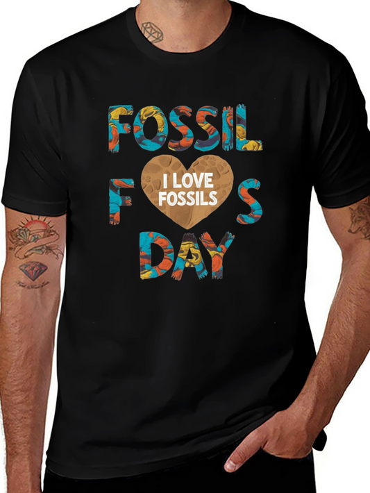 Fossil Day I Love Fossils Graphic Tee Shirt