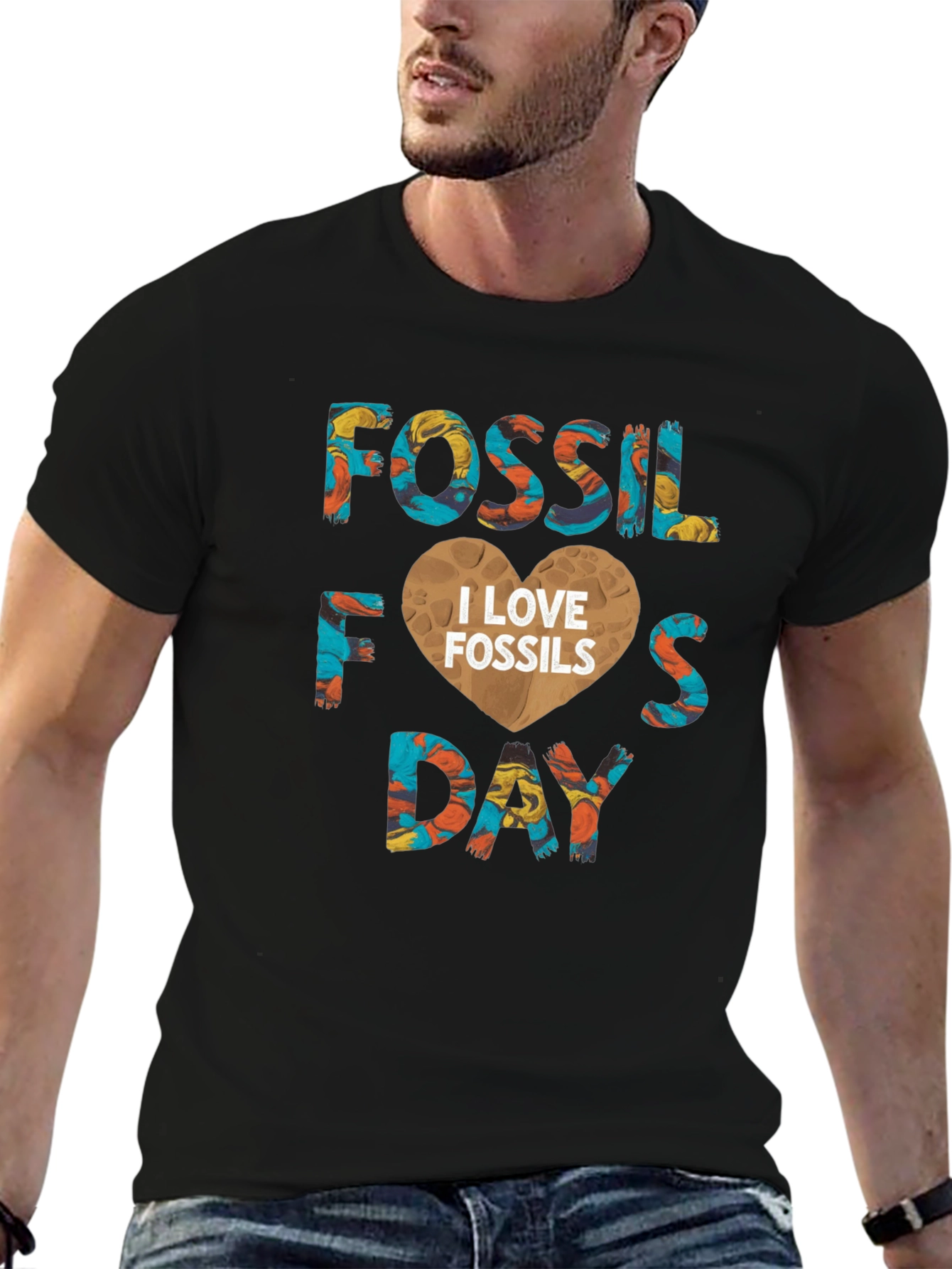 Fossil Day I Love Fossils Graphic Tee Shirt