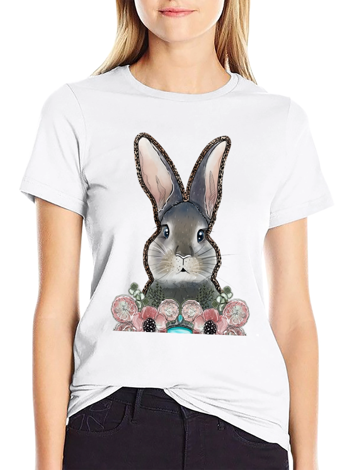 Bunny & Floral Graphic Tee