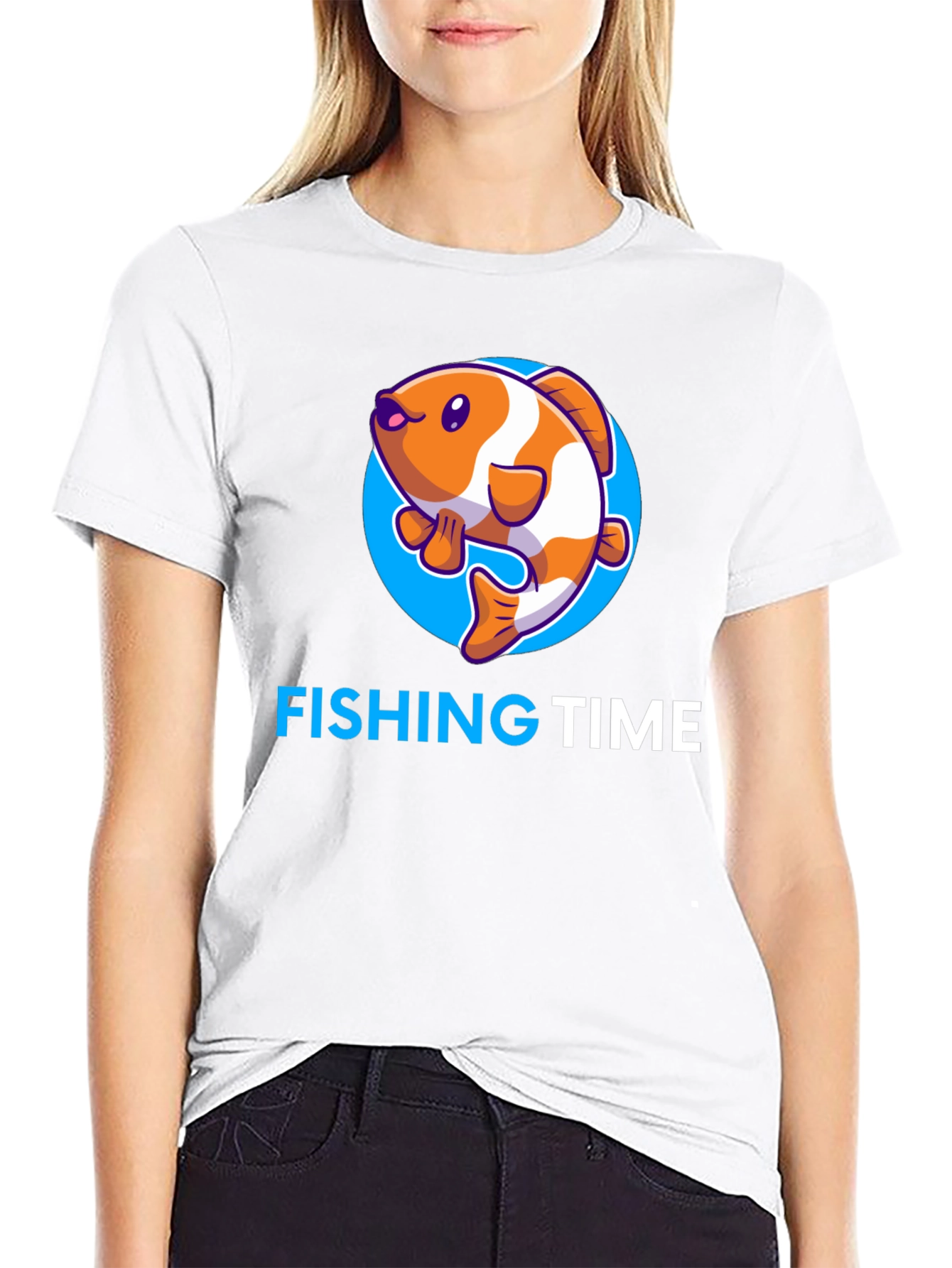 Fishing Time Graphic Tee - Black Cotton Shirt