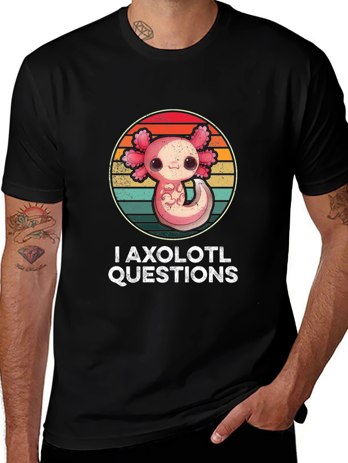 I Axolotl Questions T-Shirt - Cute Retro Design