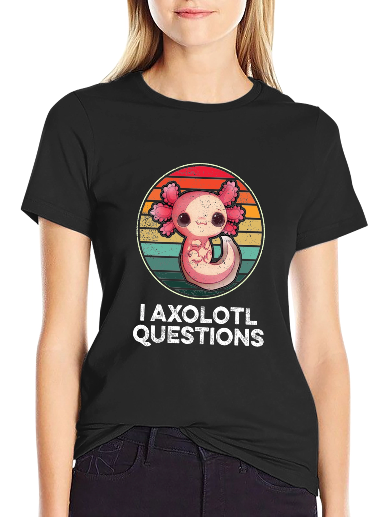 I Axolotl Questions T-Shirt - Cute Retro Design