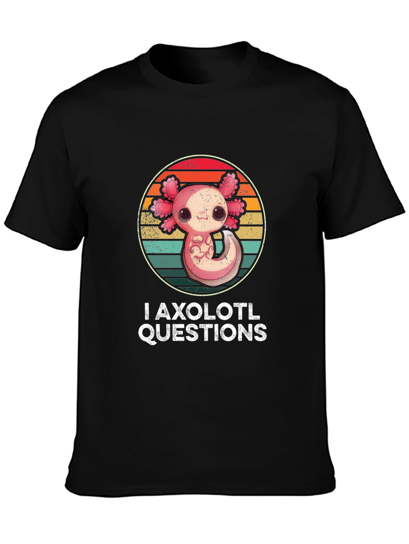I Axolotl Questions T-Shirt - Cute Retro Design