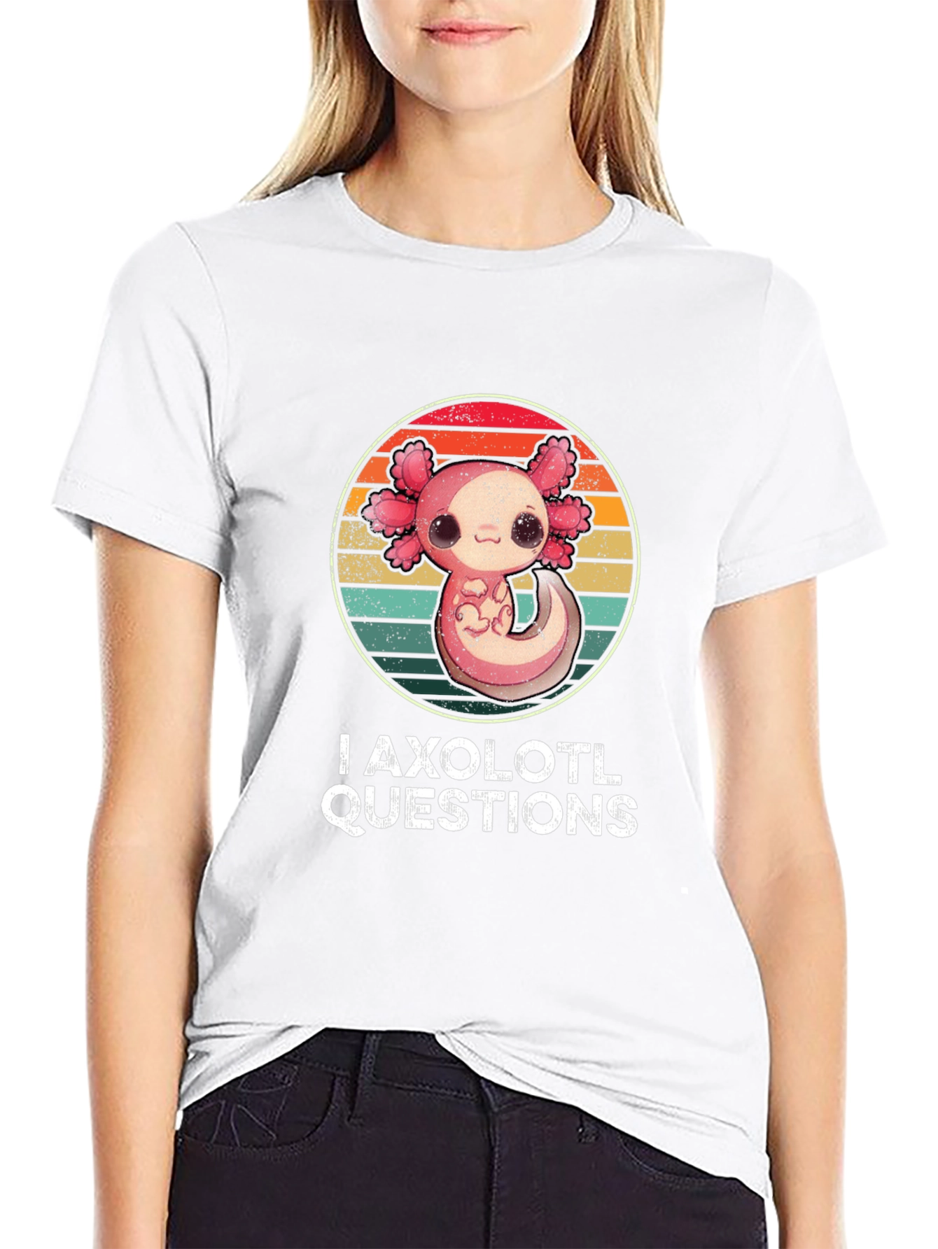 I Axolotl Questions T-Shirt - Cute Retro Design
