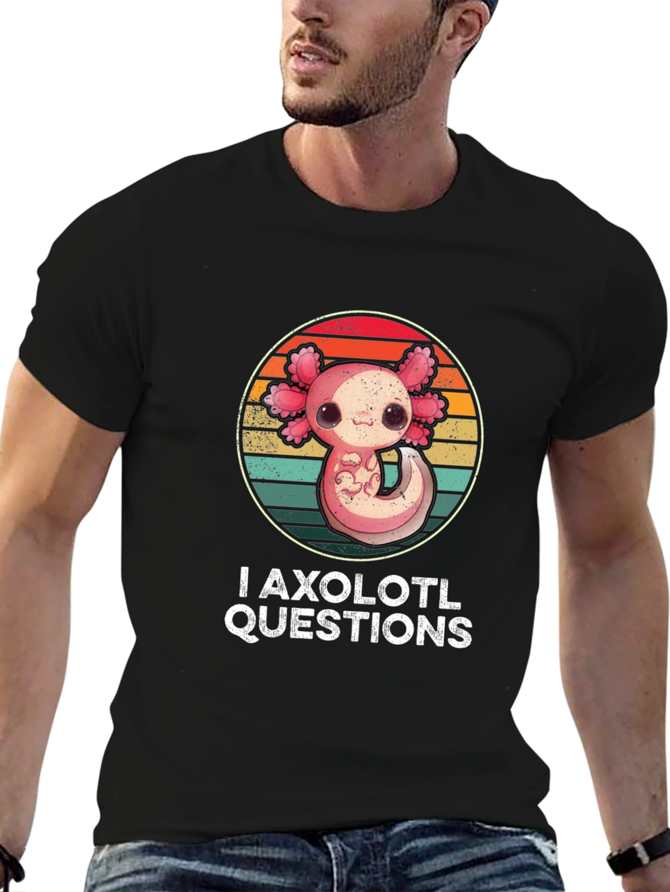 I Axolotl Questions T-Shirt - Cute Retro Design