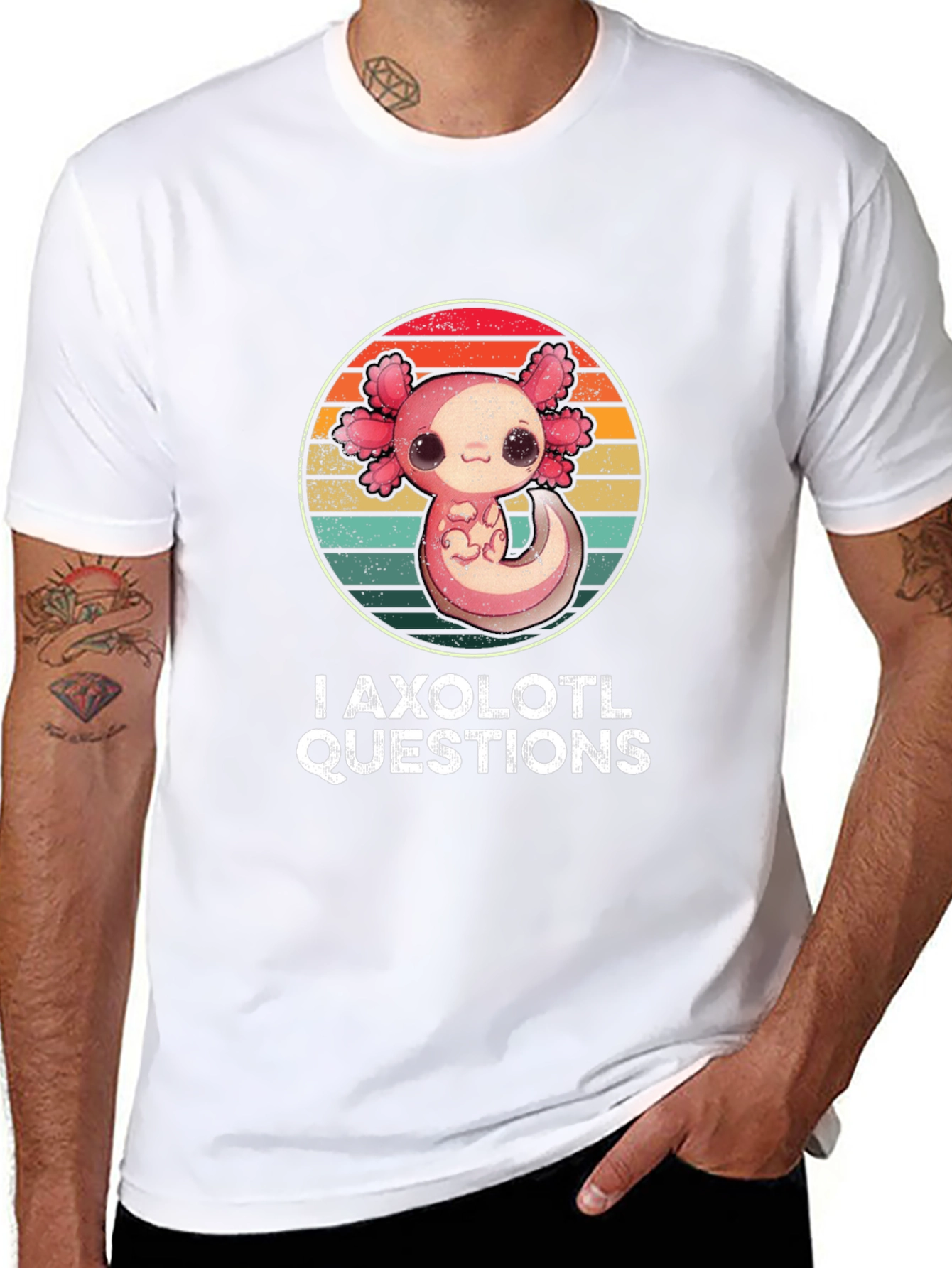 I Axolotl Questions T-Shirt - Cute Retro Design