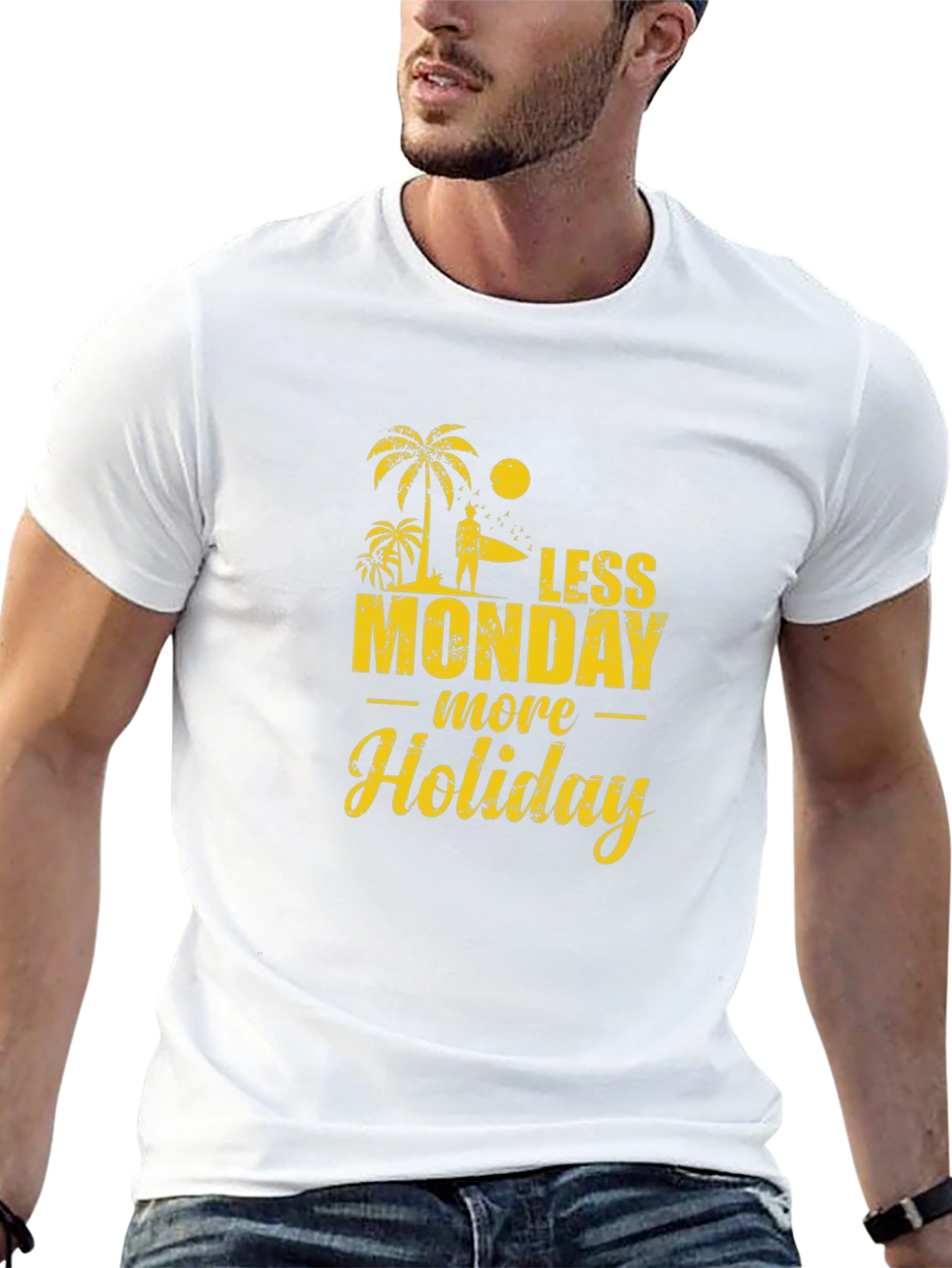 Less Monday More Holiday Black T-Shirt
