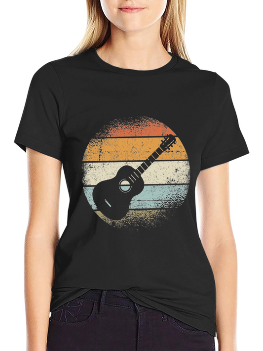 Retro Guitar Graphic T-Shirt - Vintage Style Music Tee