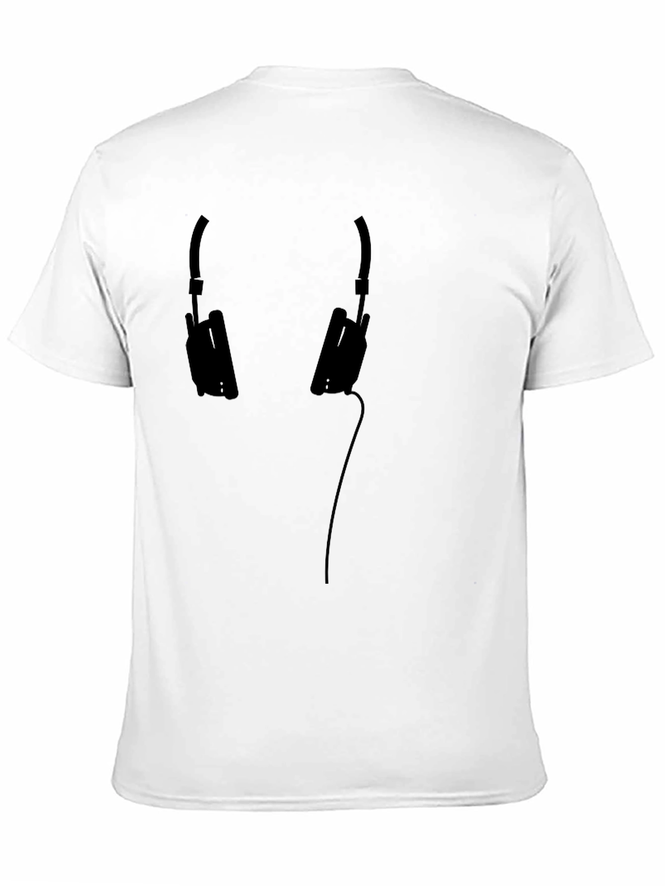 Black Headphone Graphic Tee - Casual Style