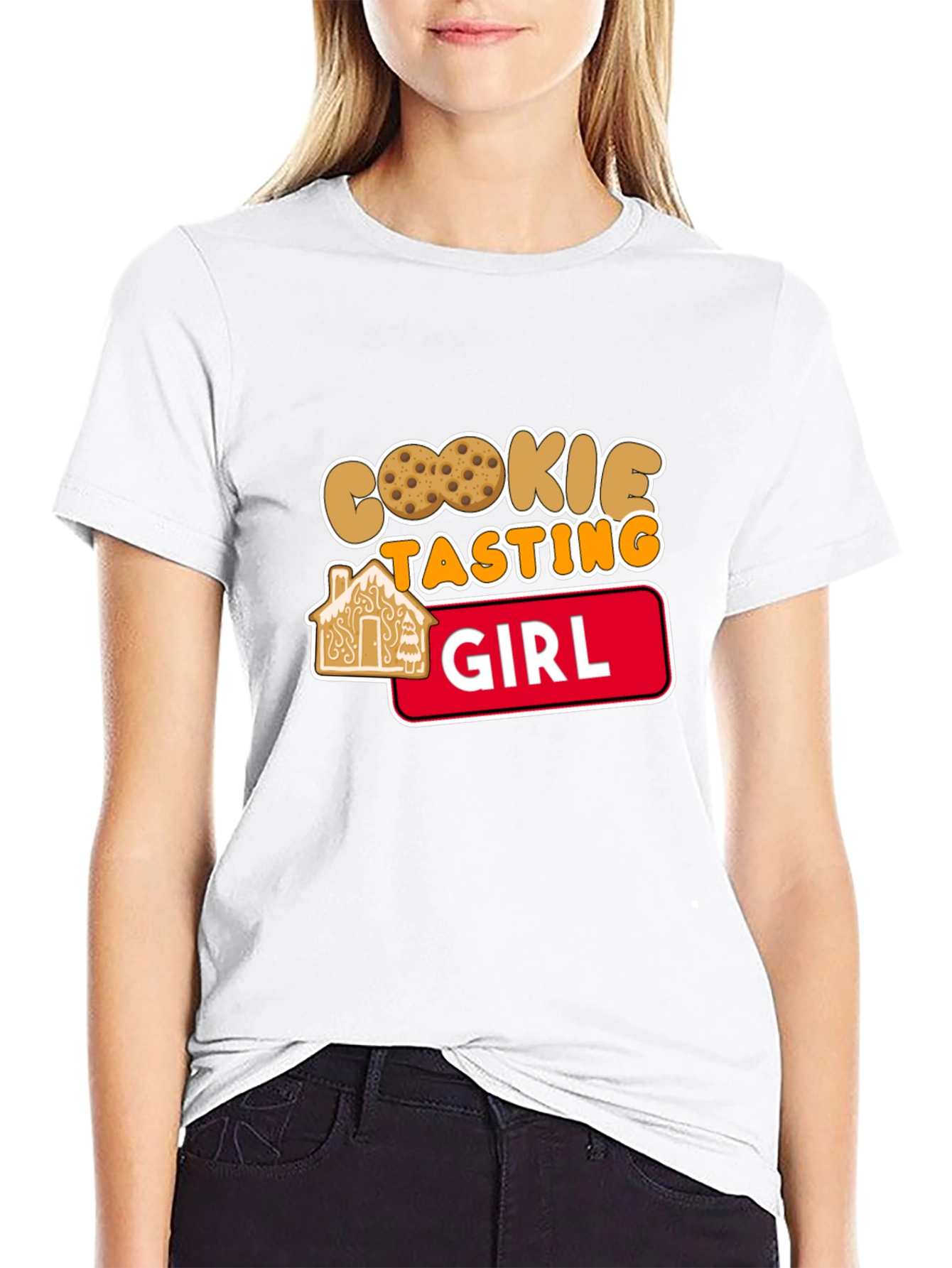 Cookie Tasting Girl T-Shirt - Cute Holiday Tee