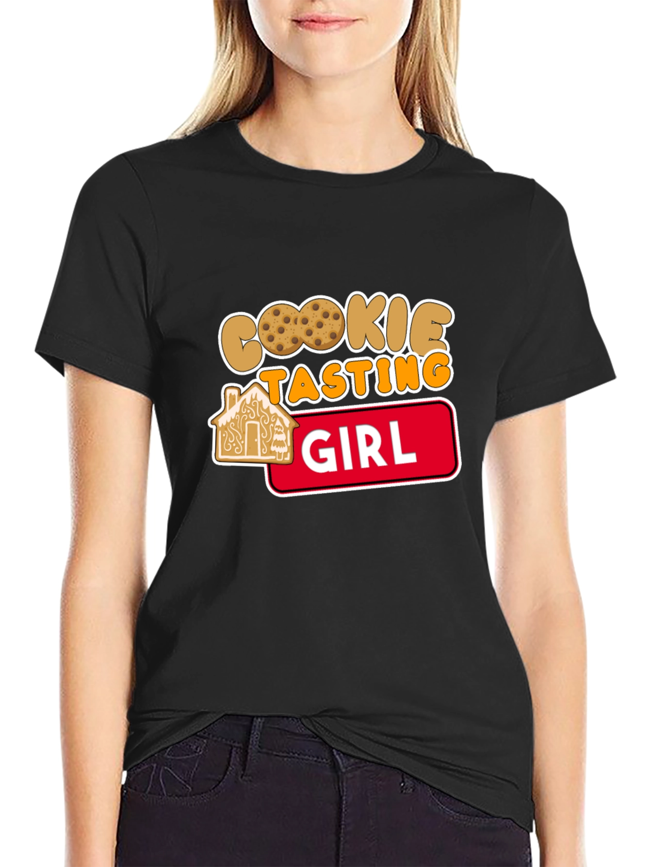 Cookie Tasting Girl T-Shirt - Cute Holiday Tee