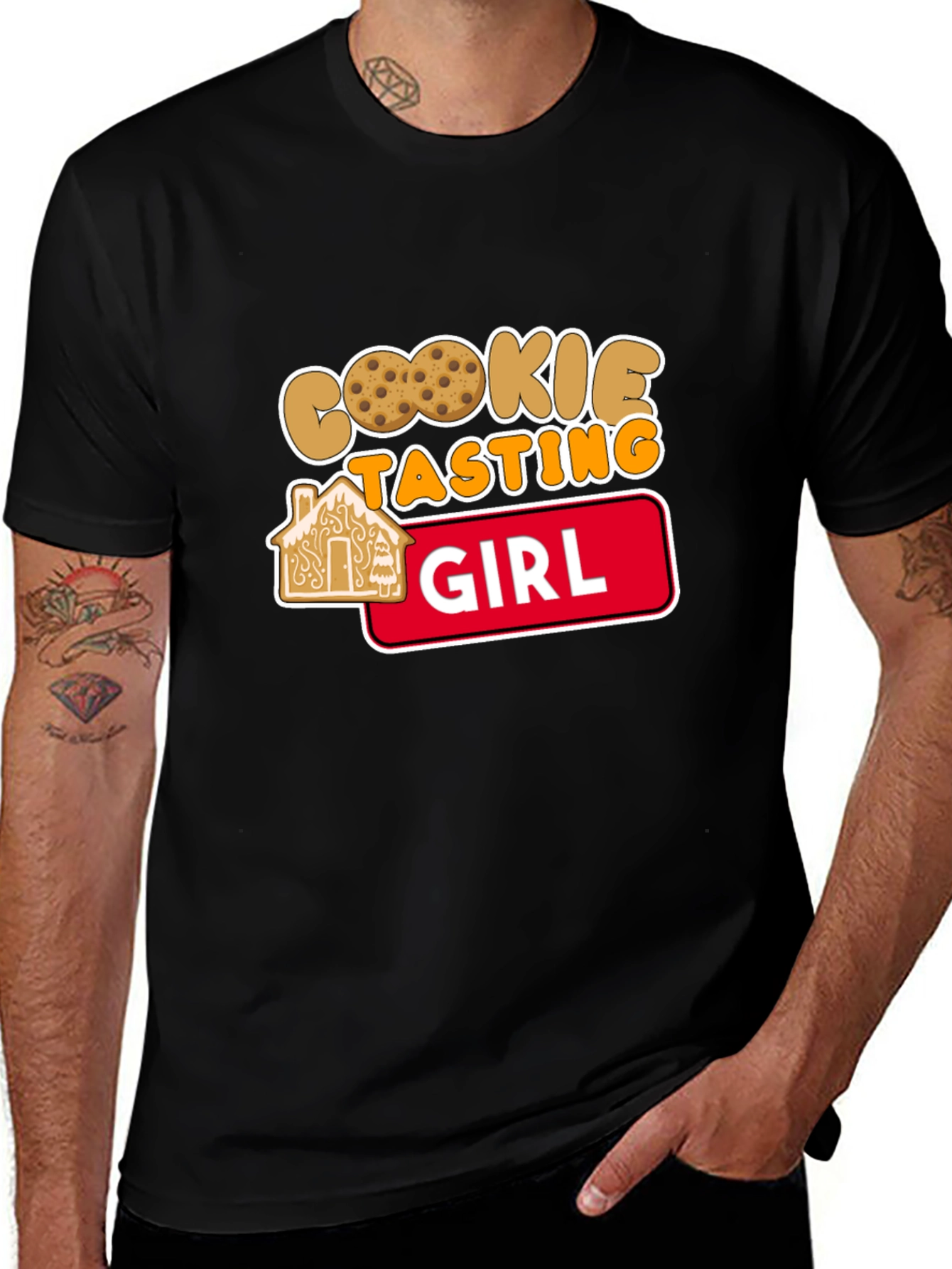 Cookie Tasting Girl T-Shirt - Cute Holiday Tee