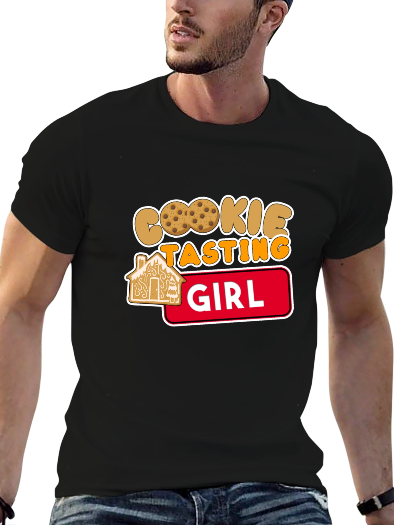 Cookie Tasting Girl T-Shirt - Cute Holiday Tee