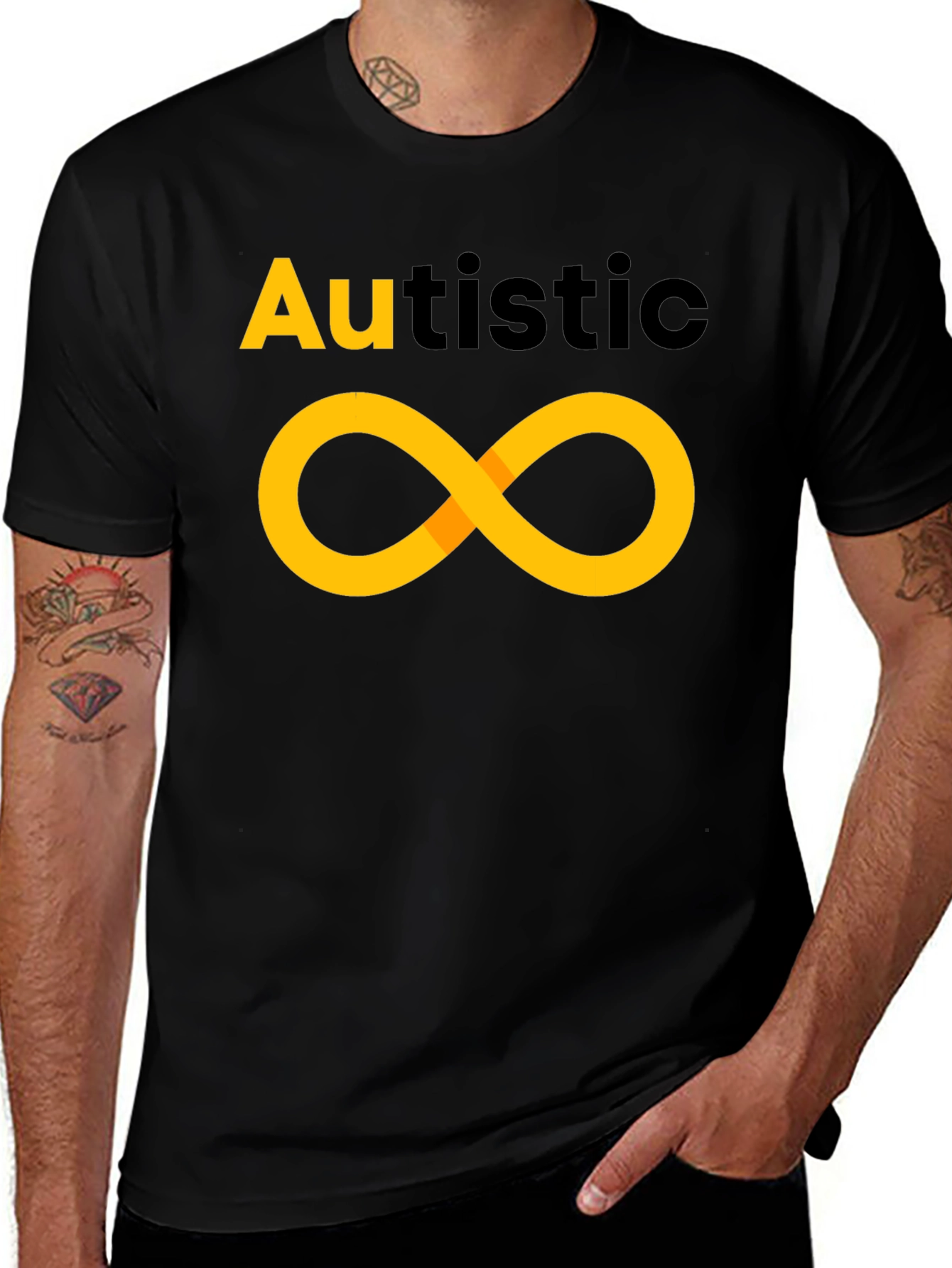 Autistic Infinity Symbol T-Shirt - Black