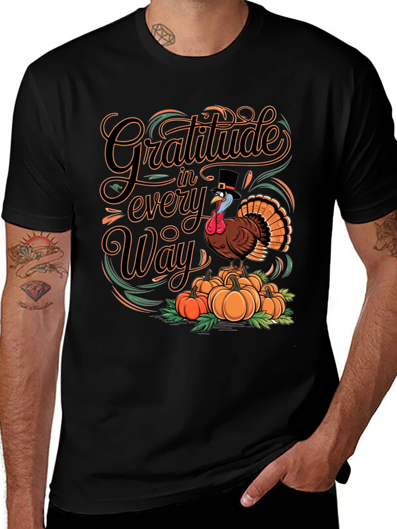 Gratitude Turkey Thanksgiving T-Shirt