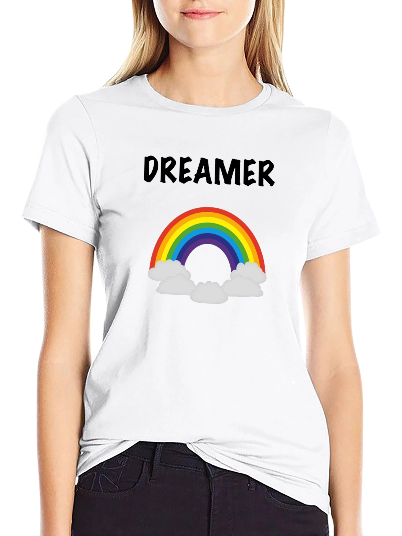 Dreamer Rainbow Graphic Tee - Unisex Soft Cotton T-Shirt