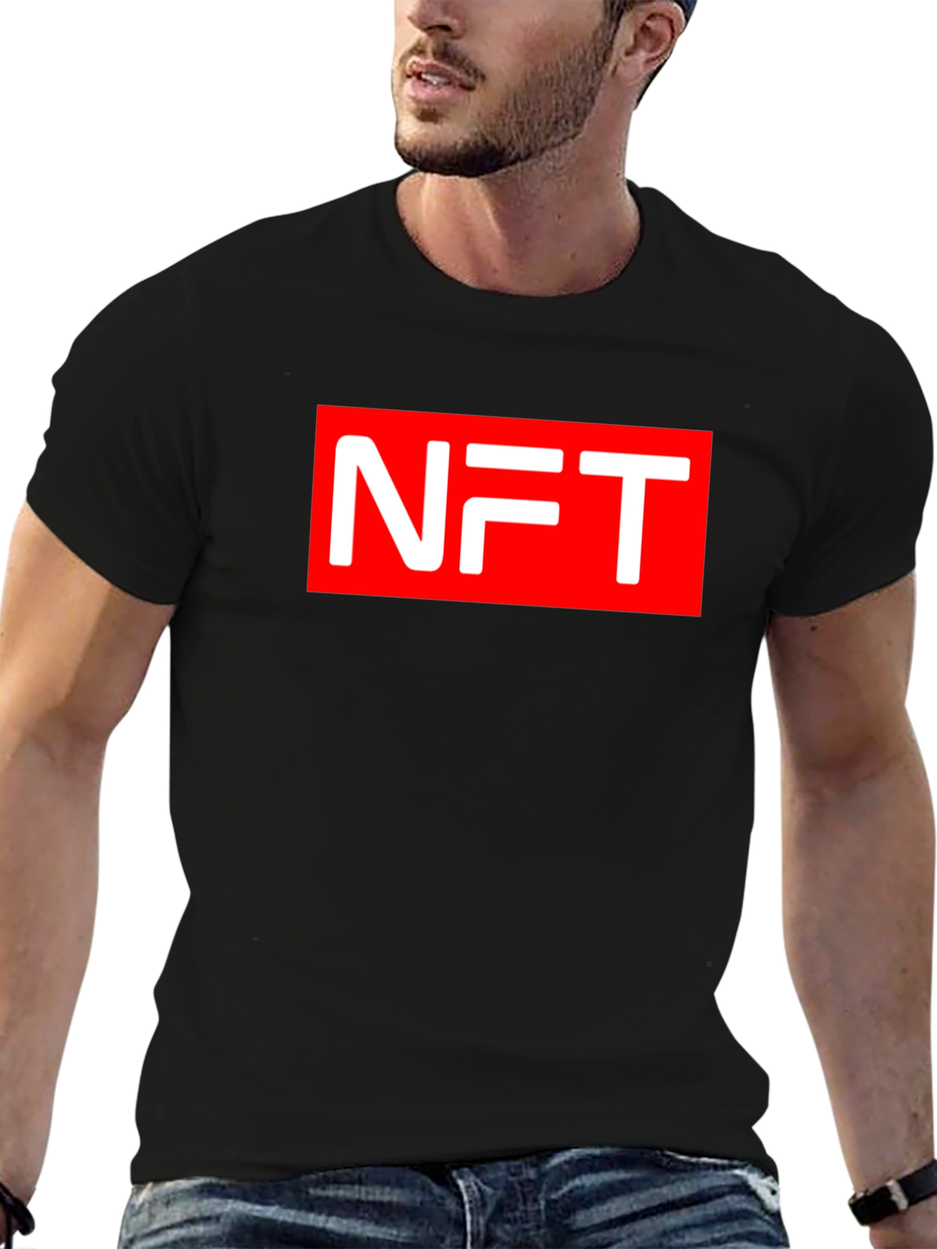 NFT Graphic Tee - Black Cotton Blend T-Shirt