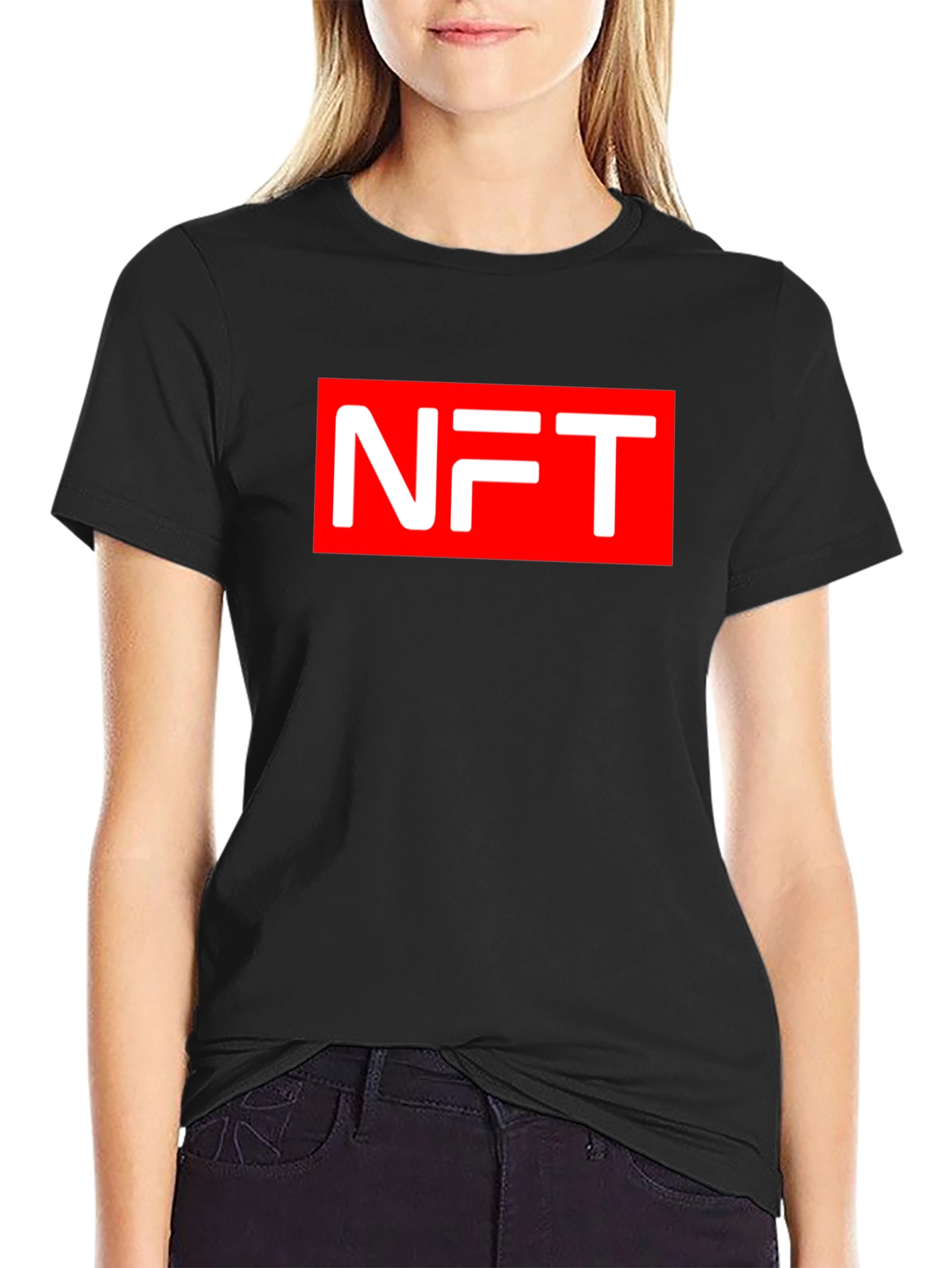 NFT Graphic Tee - Black Cotton Blend T-Shirt