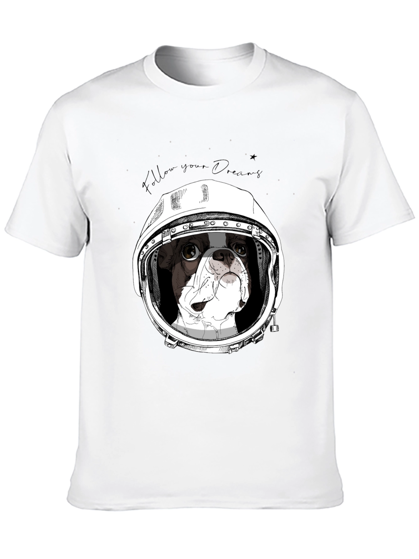 Dog Astronaut Graphic Tee - Follow Your Dreams