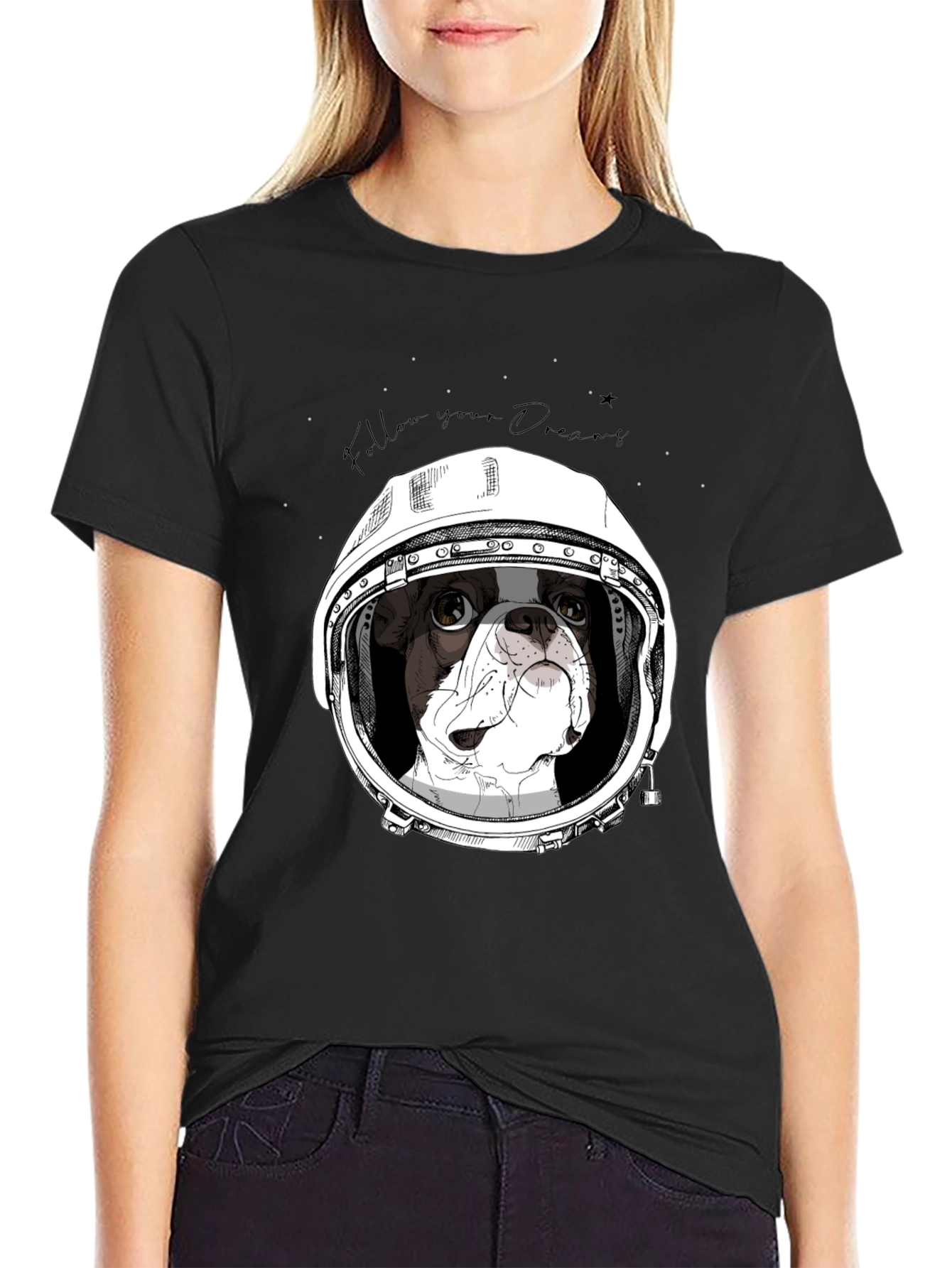 Dog Astronaut Graphic Tee - Follow Your Dreams