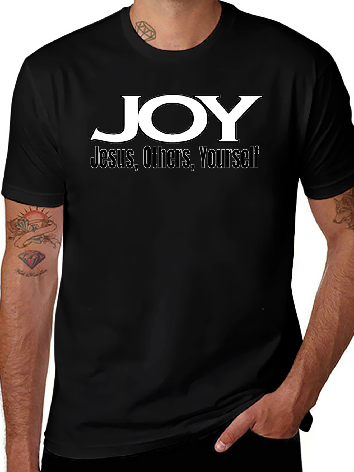JOY Christian T-Shirt - Jesus Others Yourself - Black