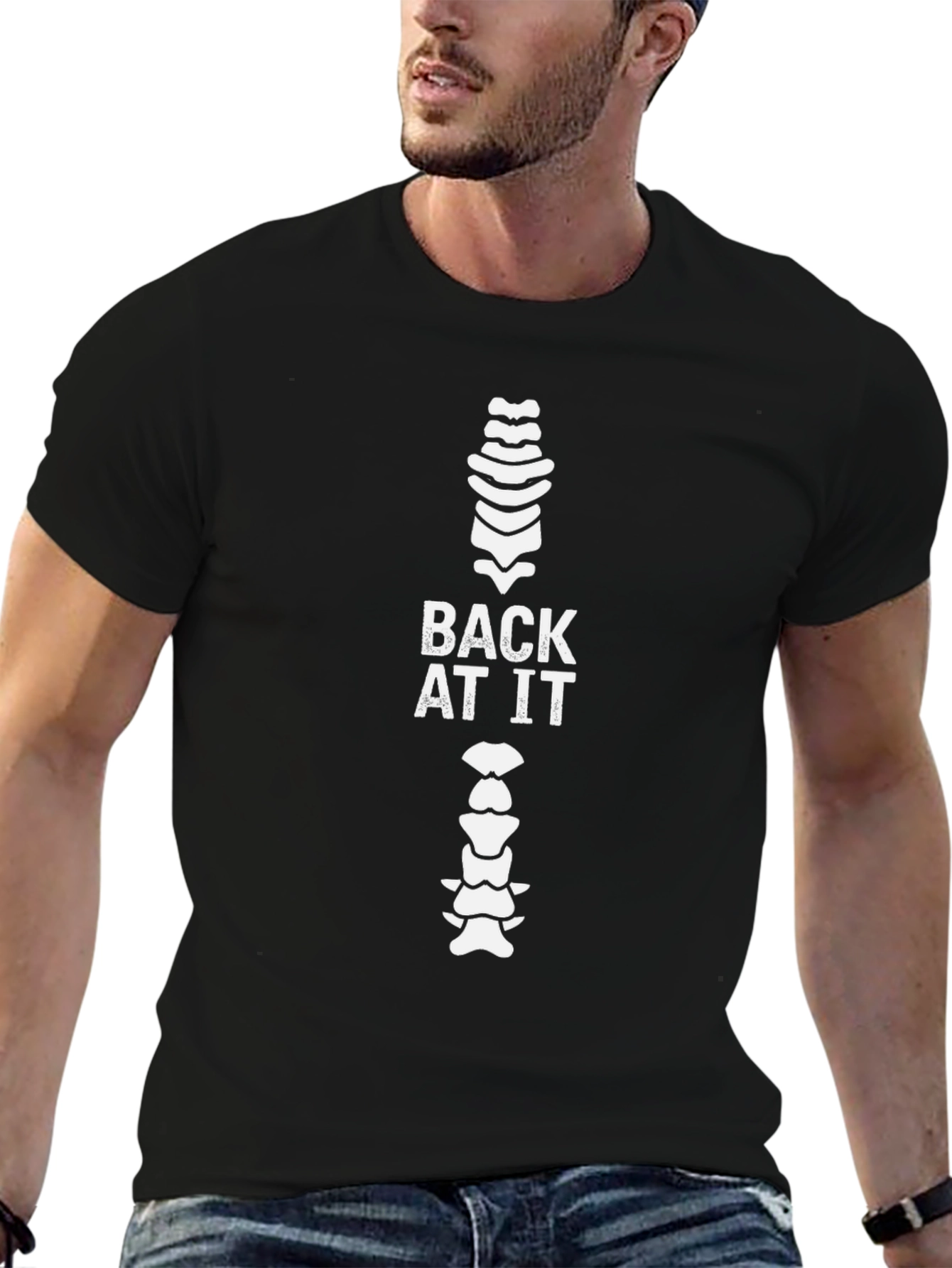 Back at It Spine T-Shirt - Chiropractic Humor