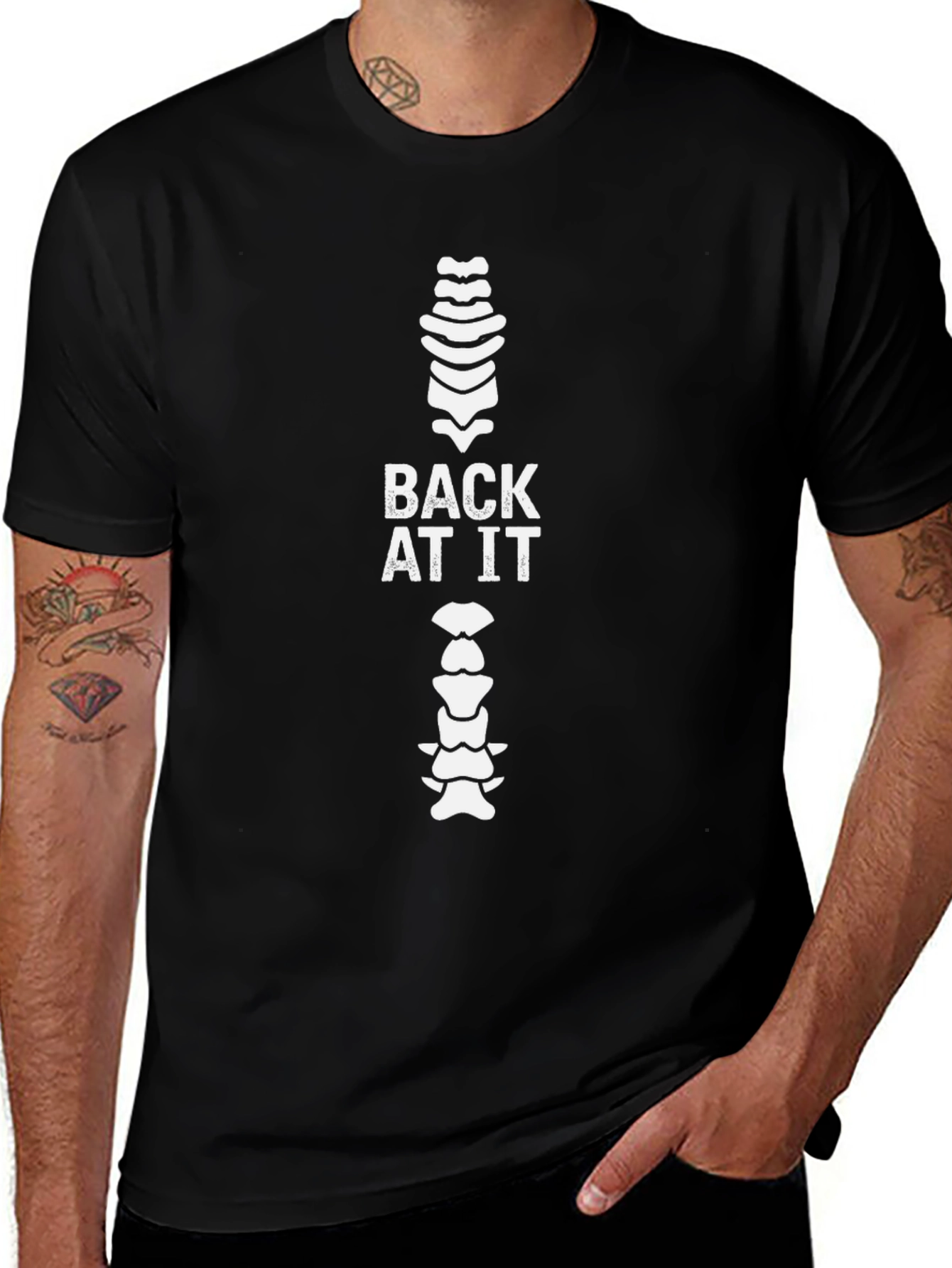 Back at It Spine T-Shirt - Chiropractic Humor