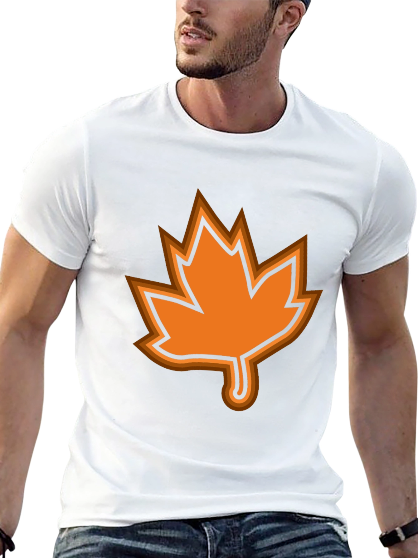 Autumn Leaf Graphic Black T-Shirt