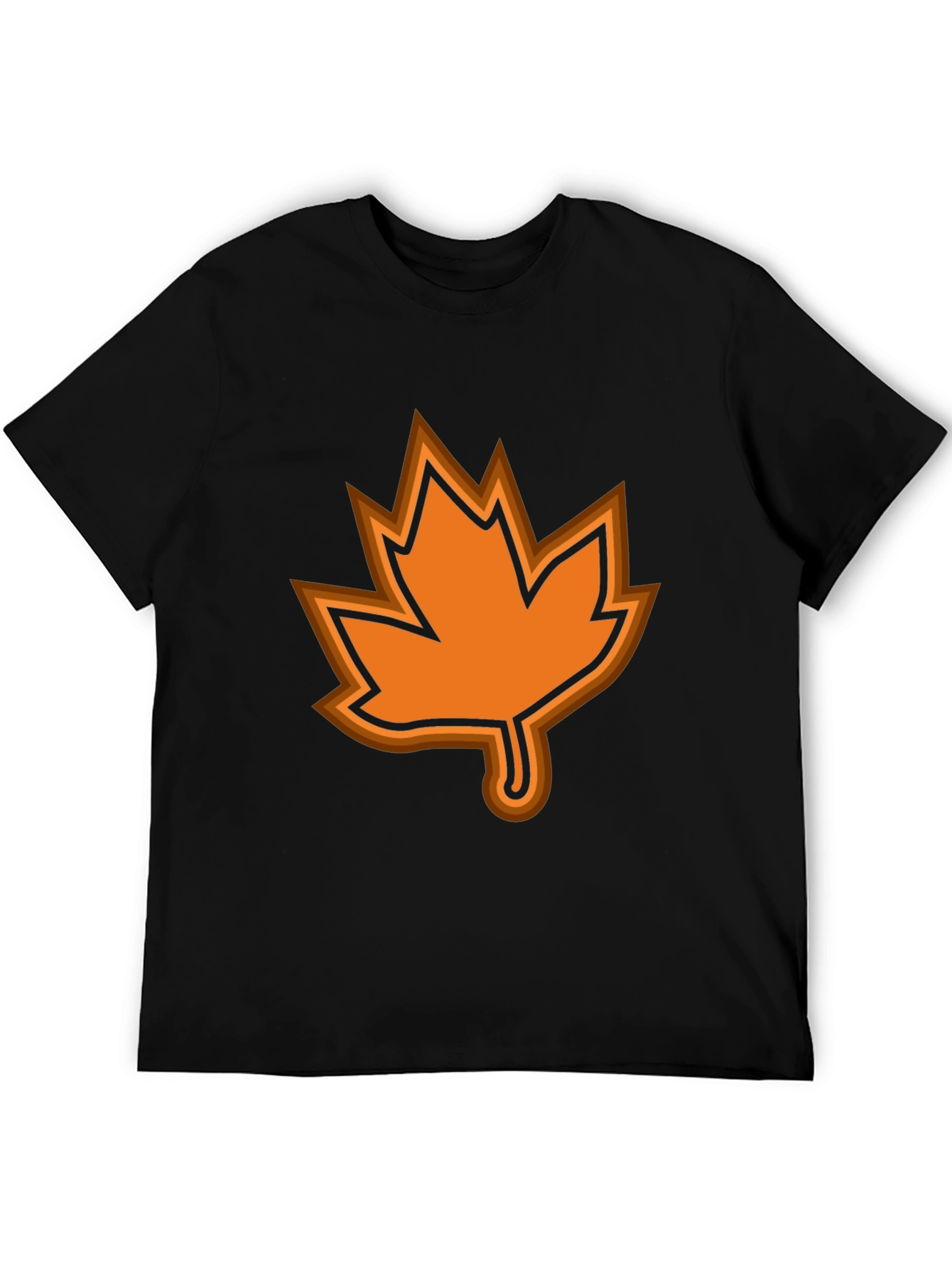 Autumn Leaf Graphic Black T-Shirt