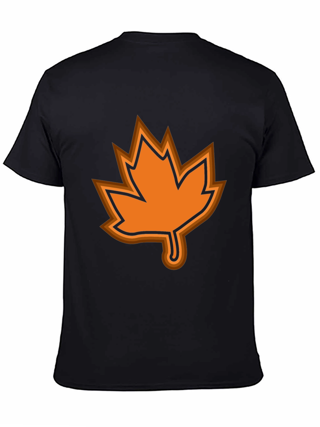 Autumn Leaf Graphic Black T-Shirt