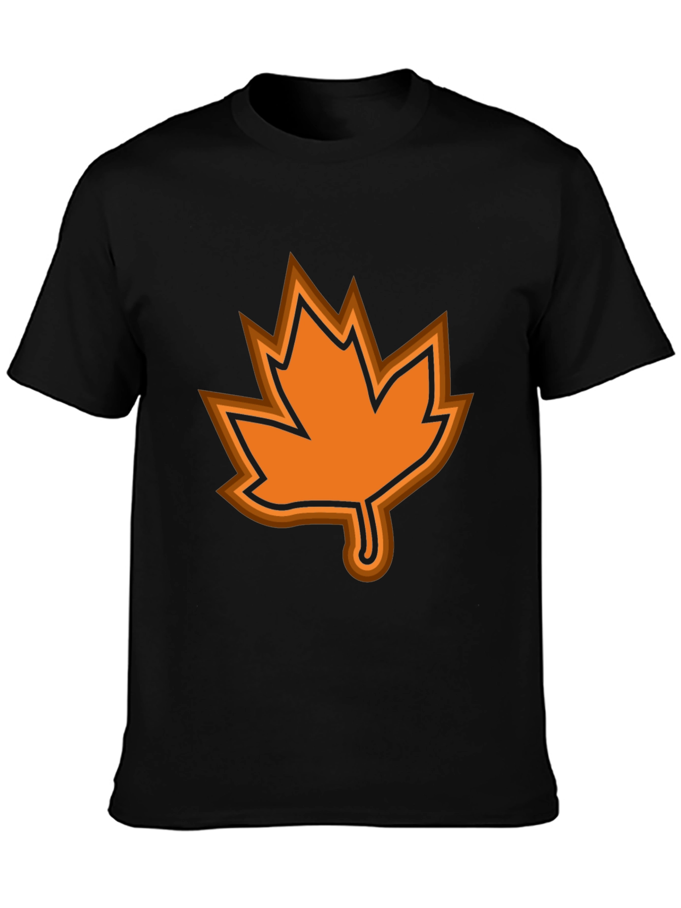 Autumn Leaf Graphic Black T-Shirt