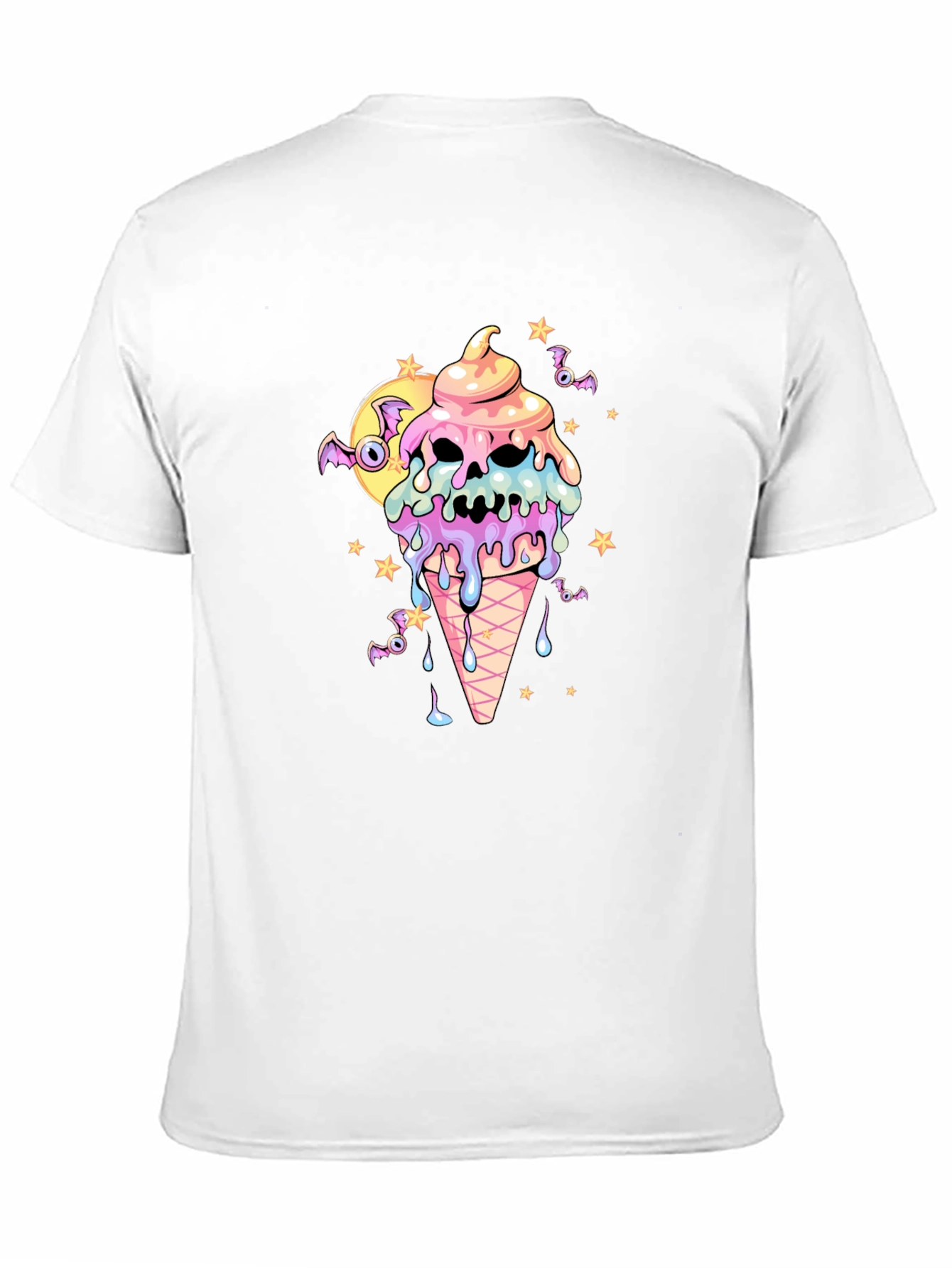 Spooky Ice Cream Skull Graphic Tee - Halloween Shirt