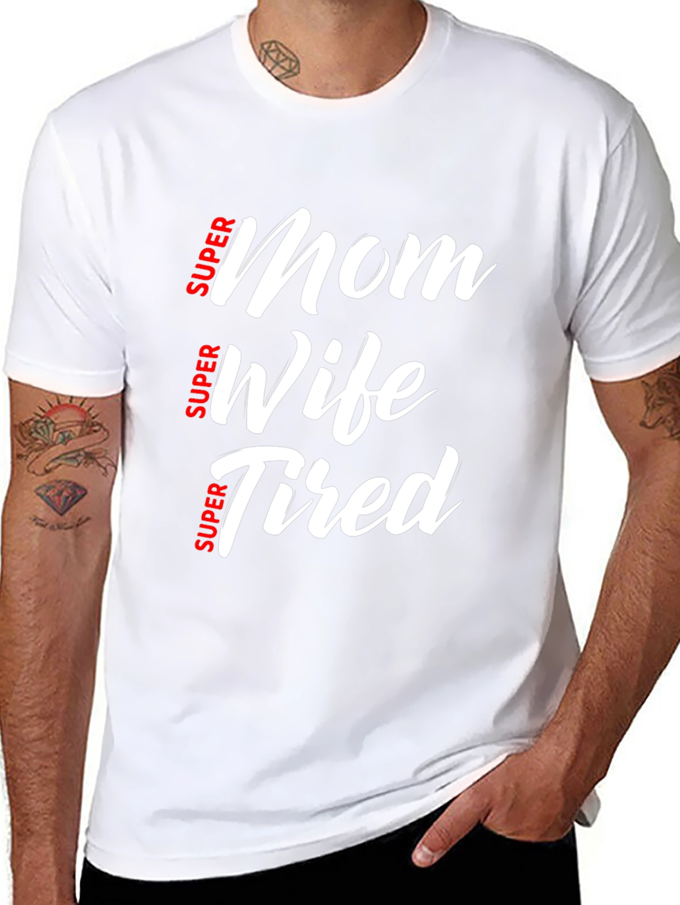 Super Mom Wife Tired Black T-Shirt