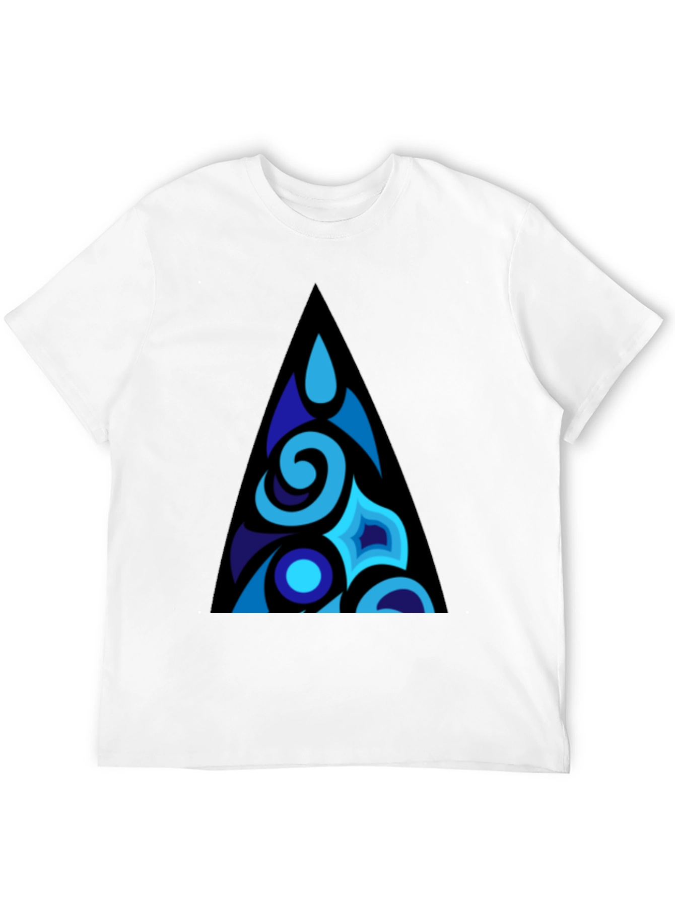 Blue Abstract Triangle Graphic T-Shirt