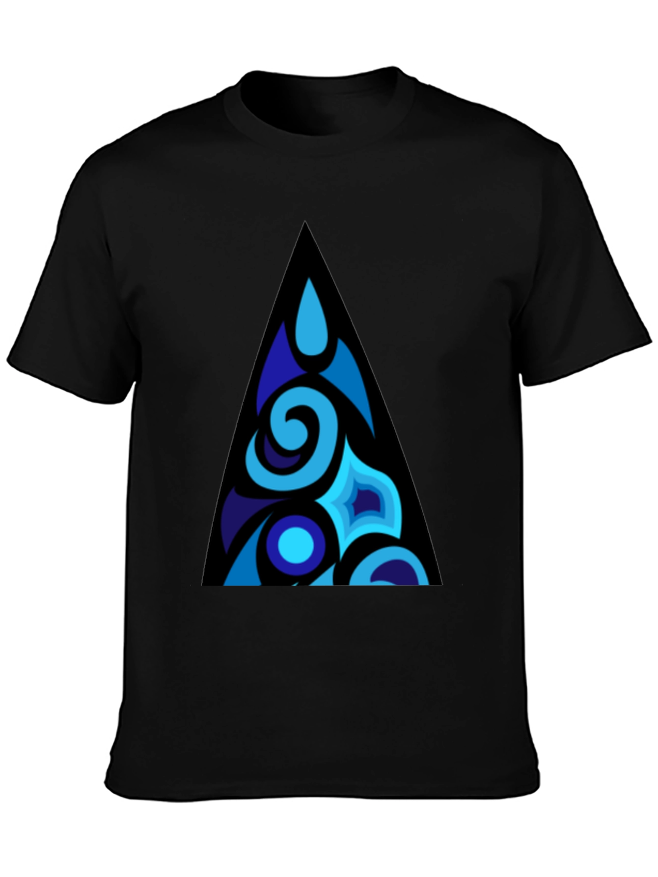 Blue Abstract Triangle Graphic T-Shirt